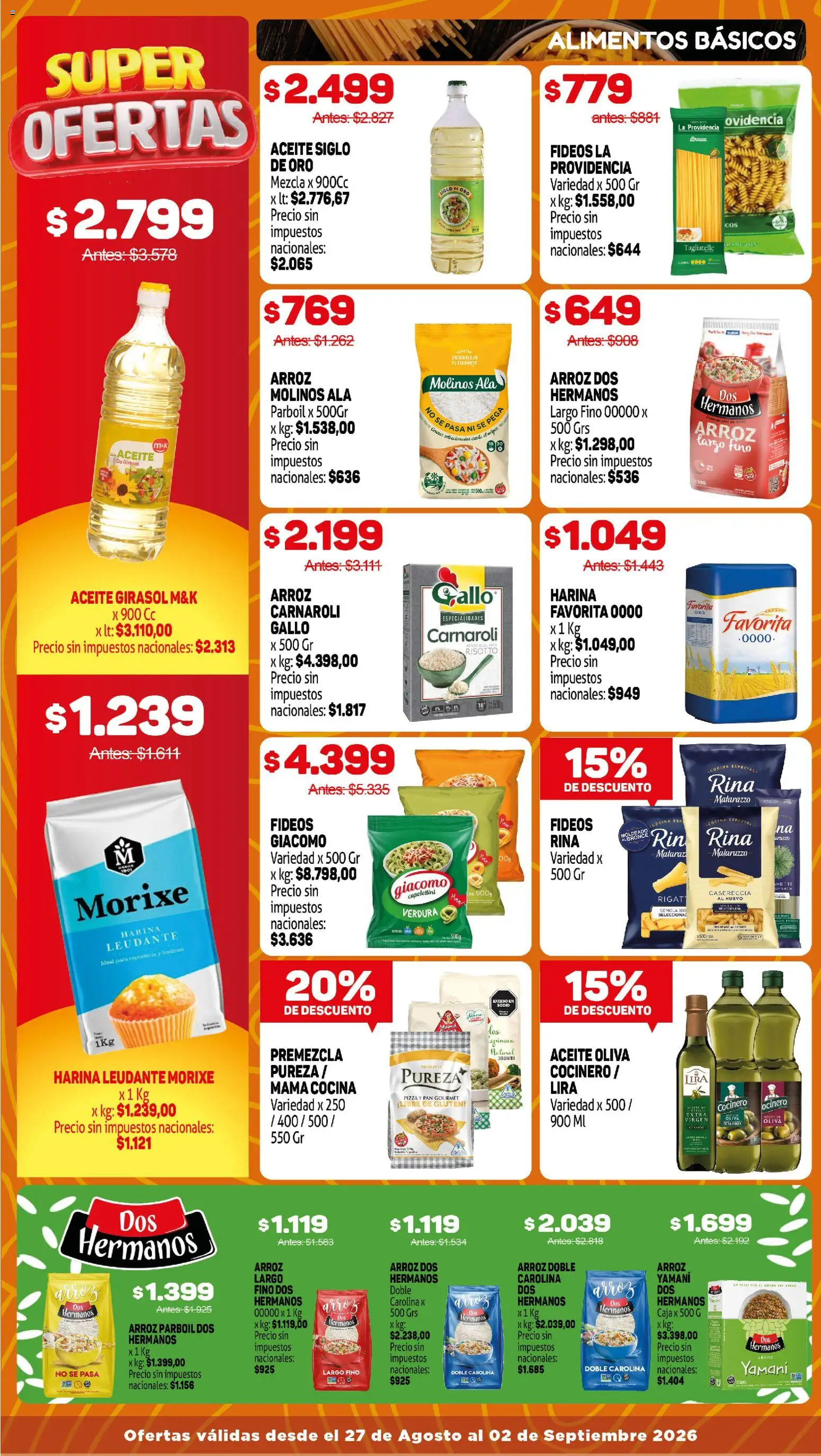 Makro ofertas │ válido desde el 27/08/2026 | Página: 6 | Productos: Harina, Aceite, Pizza, Fideos