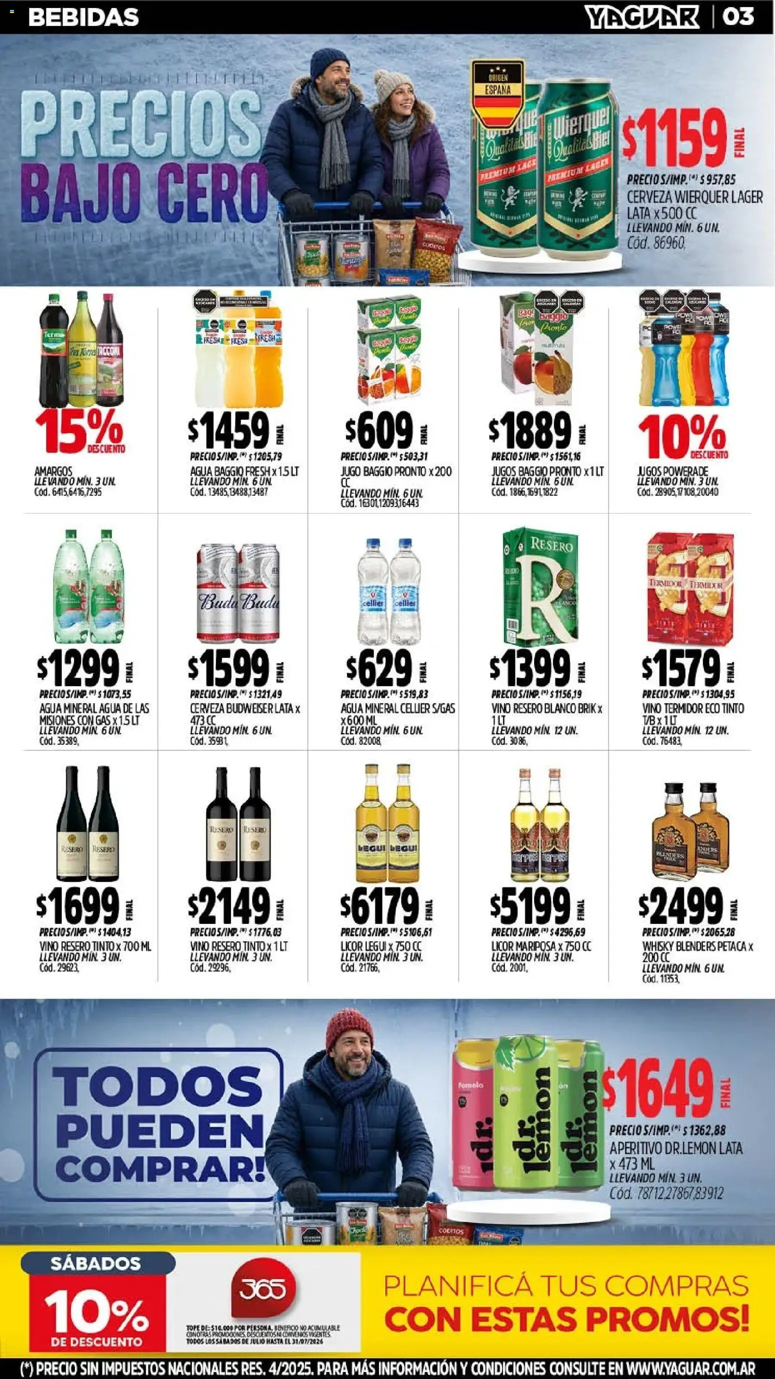 Yaguar - Oferta Semanal Misiones │ válido desde el 20/07/2026 | Página: 3 | Productos: Agua, Pomelo, Jugo, Vino