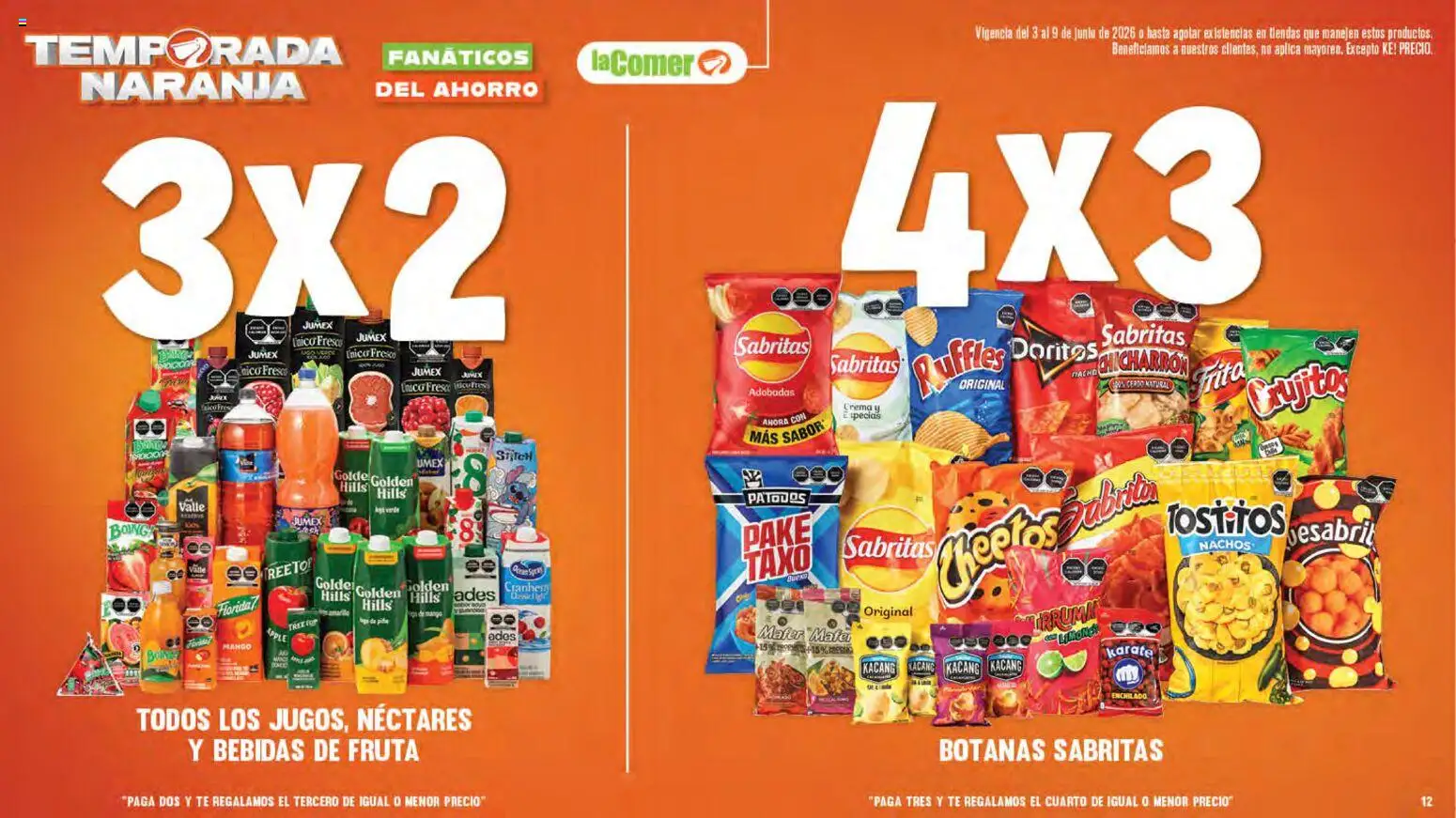 Nuevas ofertas de La Comer válidas en toda la República Mexicana desde el 03.06.2026. ¡Encuentra las mejores ofertas en La Comer folleto! | Página: 12 | Productos: Mango, Pico, Top, Té