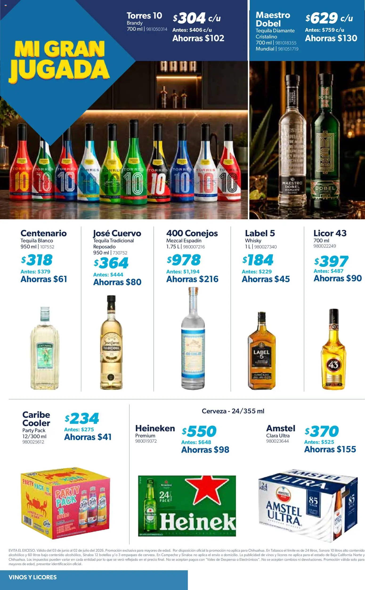 Nuevas ofertas de Sam's Club válidas en toda la República Mexicana desde el 03.06.2026. ¡Encuentra las mejores ofertas en Sam's Club catálogo Mi gran jugada. Es comprar productos únicos! | Página: 12 | Productos: Cerveza, Tequila, Despensa, Whisky
