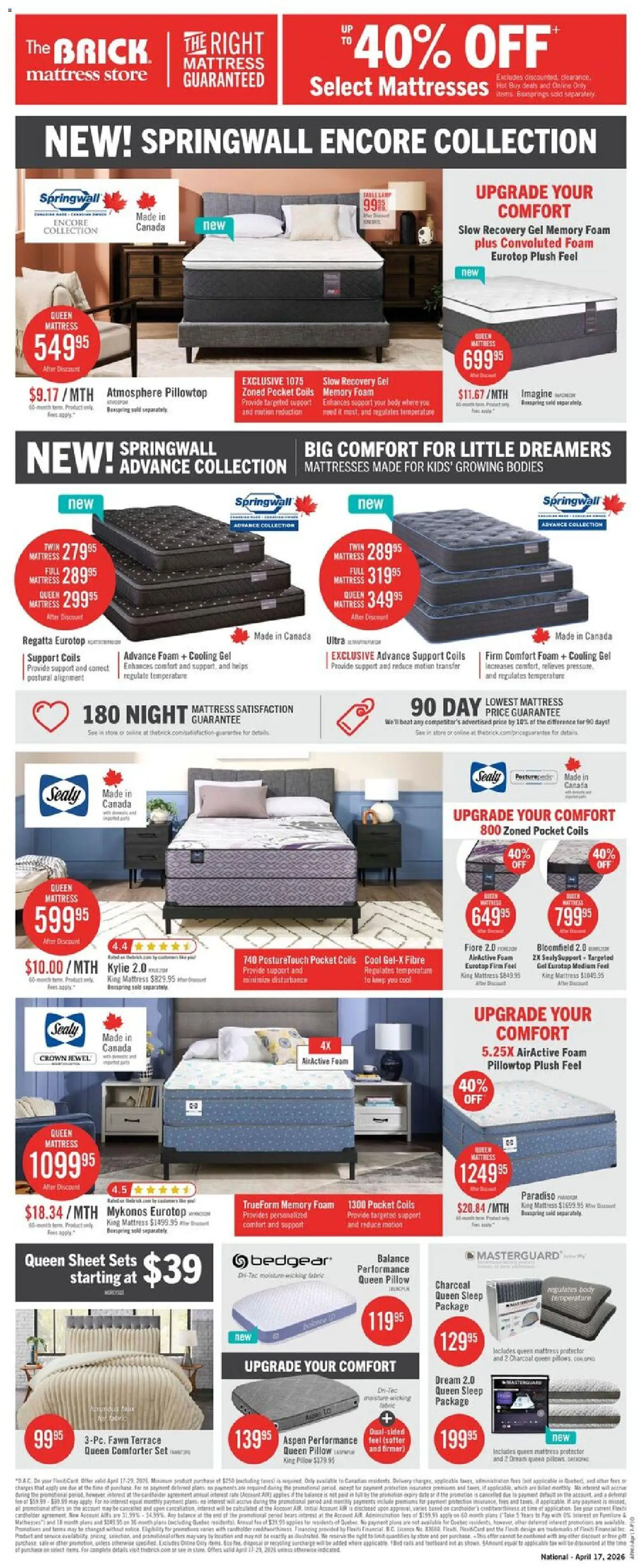 The Brick flyer valid from 17.04.2026 | Page: 12 | Products: Mattress, Pillow, Table