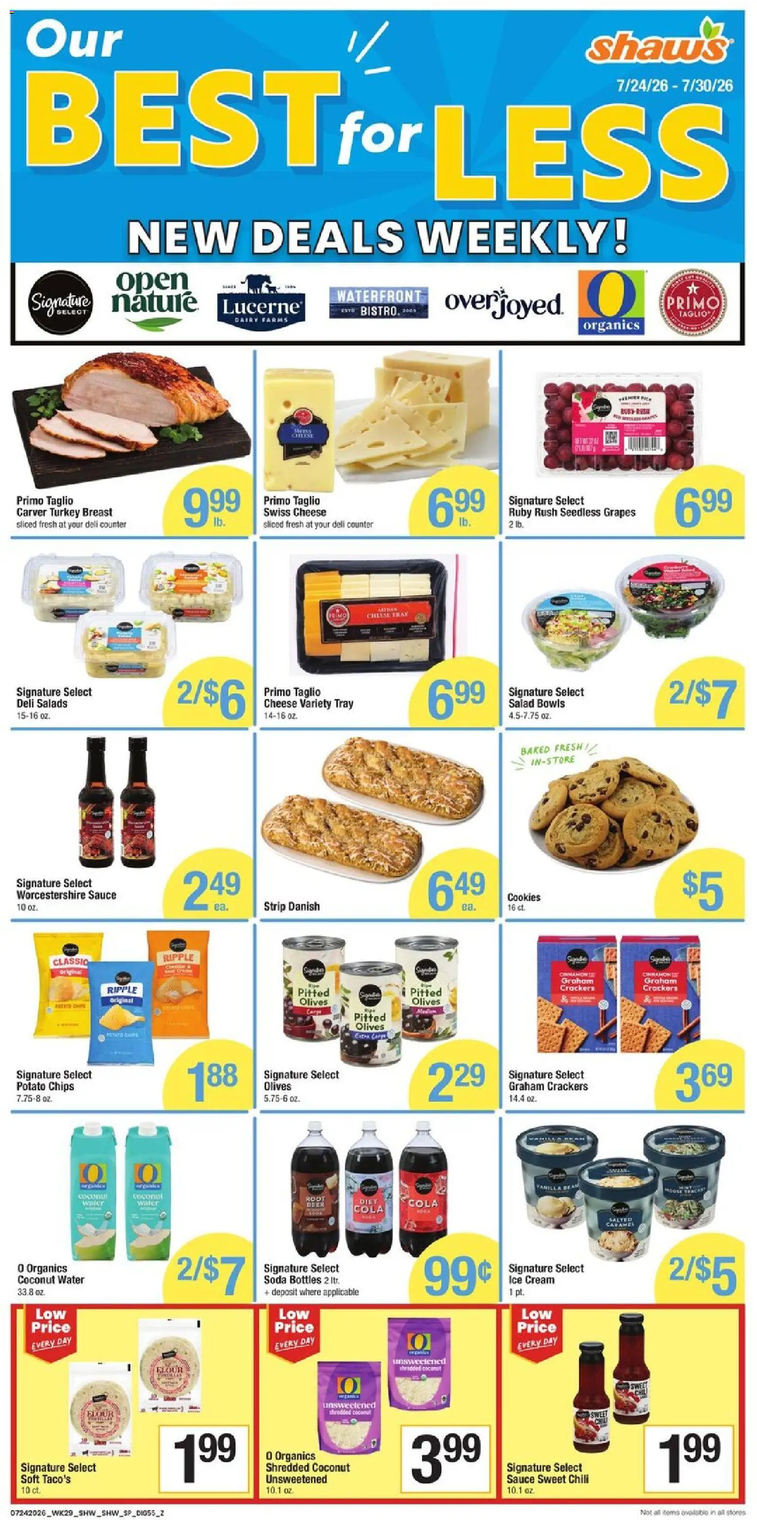 Shaw's Weekly Ad - valid from 07/24/2026 | Page: 8 | Products: Ice cream, Salad, Water, Sauce