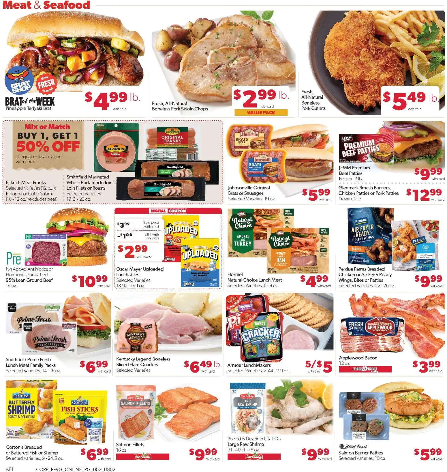 Family Fare Weekly Ad - MI - valid from 08/02/2026 | Page: 6 | Products: Salami, Ham, Beer, Seafood