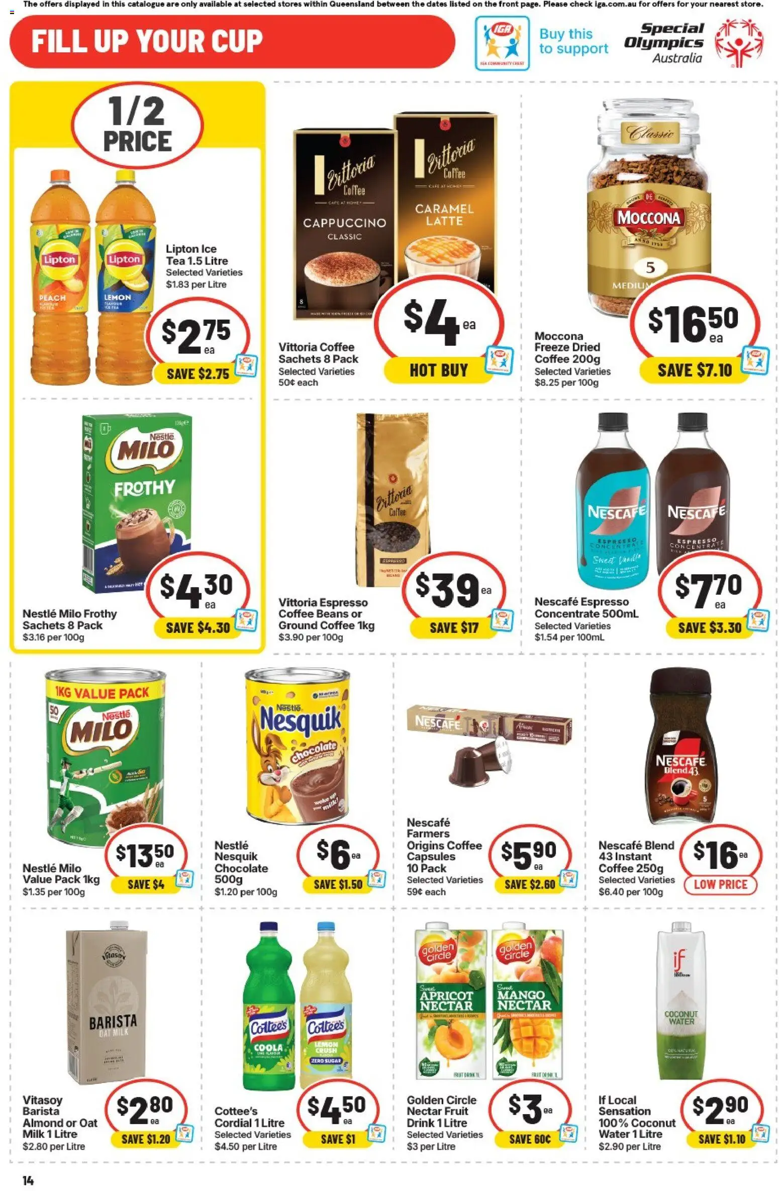 IGA catalogue - valid from 13.05.2026 | Page: 17 | Products: Milk, Coffee, Lemon, Peach