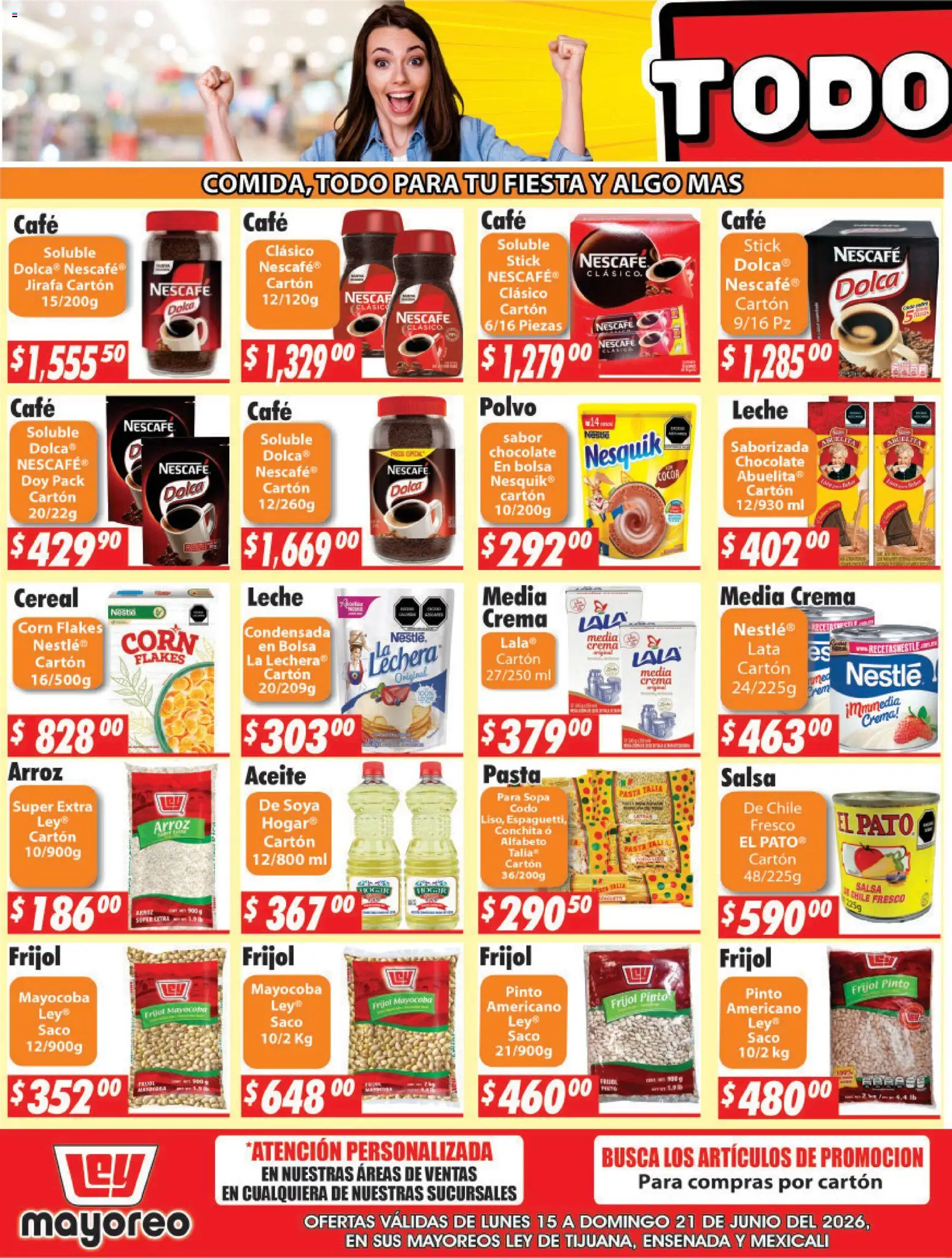 Nuevas ofertas de Casa Ley válidas en toda la República Mexicana desde el 15.06.2026. ¡Encuentra las mejores ofertas en Casa Ley folleto Frontera! | Página: 3 | Productos: Sopa, Café, Arroz, Polvo