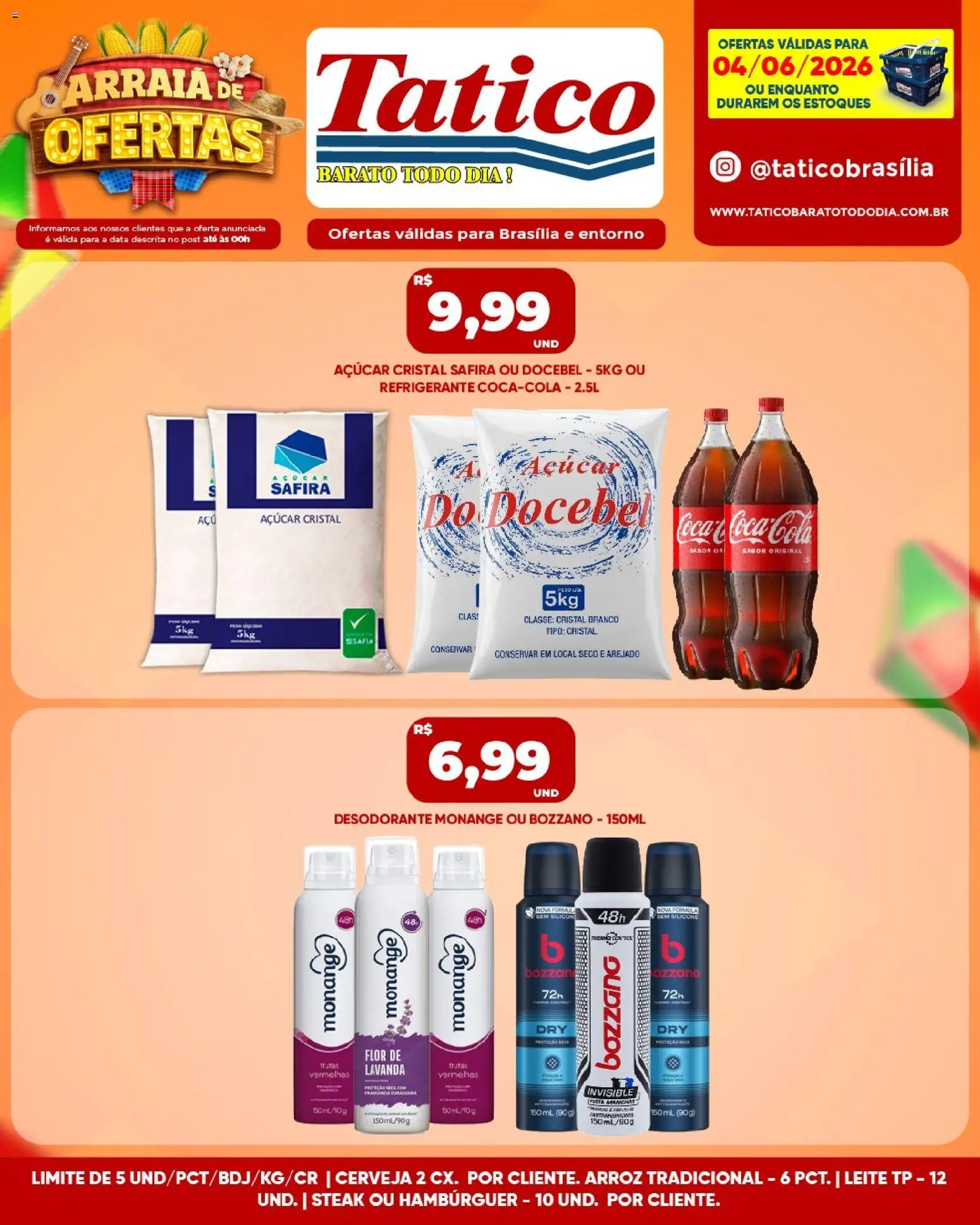 Tatico Folheto - válido de 04.06.2026 | Página: 7 | Produtos: Desodorante, Hambúrguer, Açúcar, Refrigerante