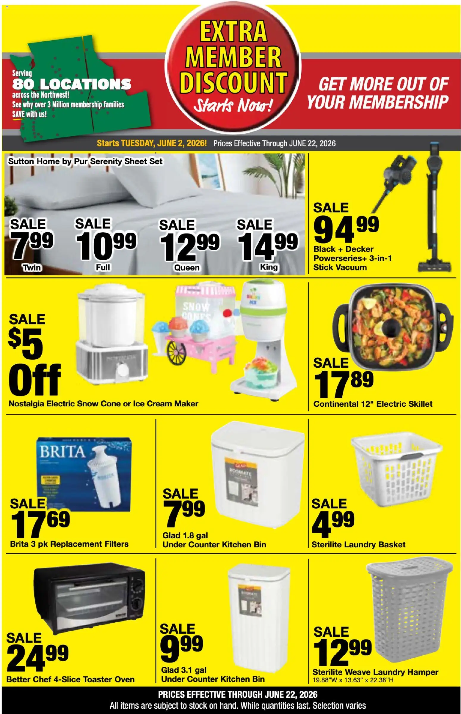 Bi-Mart Extra Member Discount - valid from 02.06.2026 | Page: 2 | Products: Vacuum, Skillet, Ice Cream Maker, Sheet