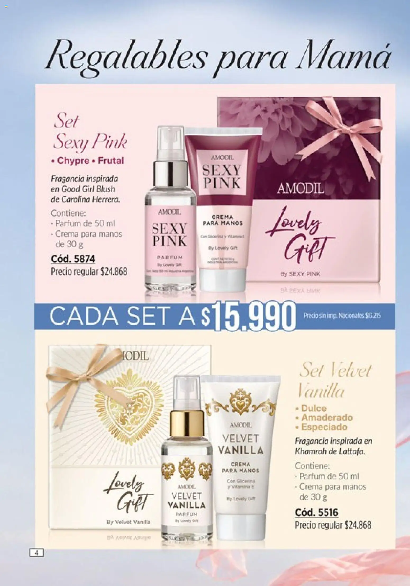 Catálogo Amodil Campaña 14 │ válido desde el 07/08/2026 | Página: 4 | Productos: Crema para manos, Fragancia, Dulce, Crema