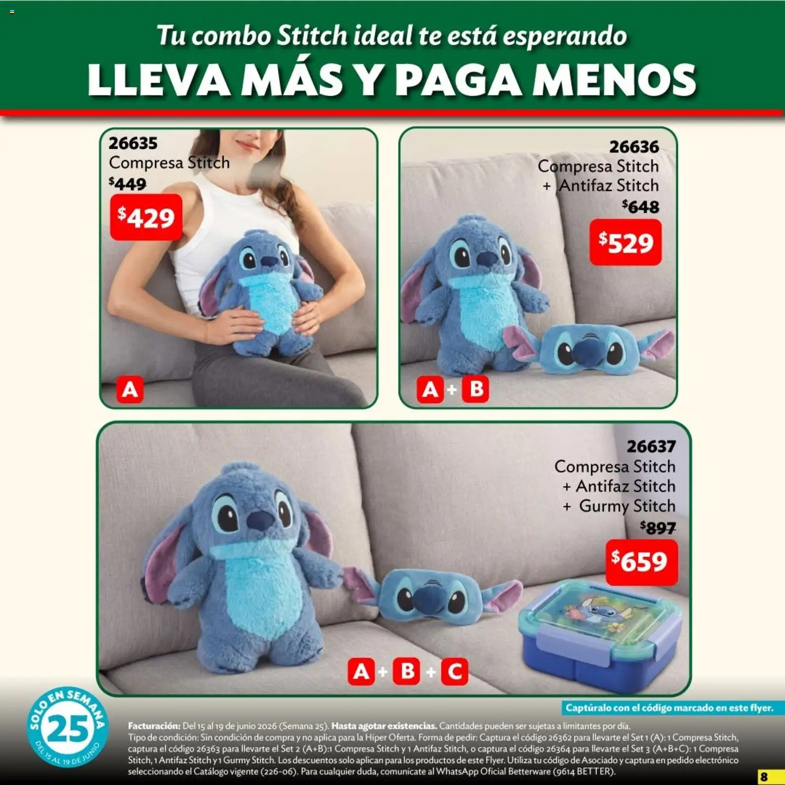 Nuevas ofertas de Betterware válidas en toda la República Mexicana desde el 15.06.2026. ¡Encuentra las mejores ofertas en Betterware Ofertas! | Página: 9 | Productos: Té, Antifaz