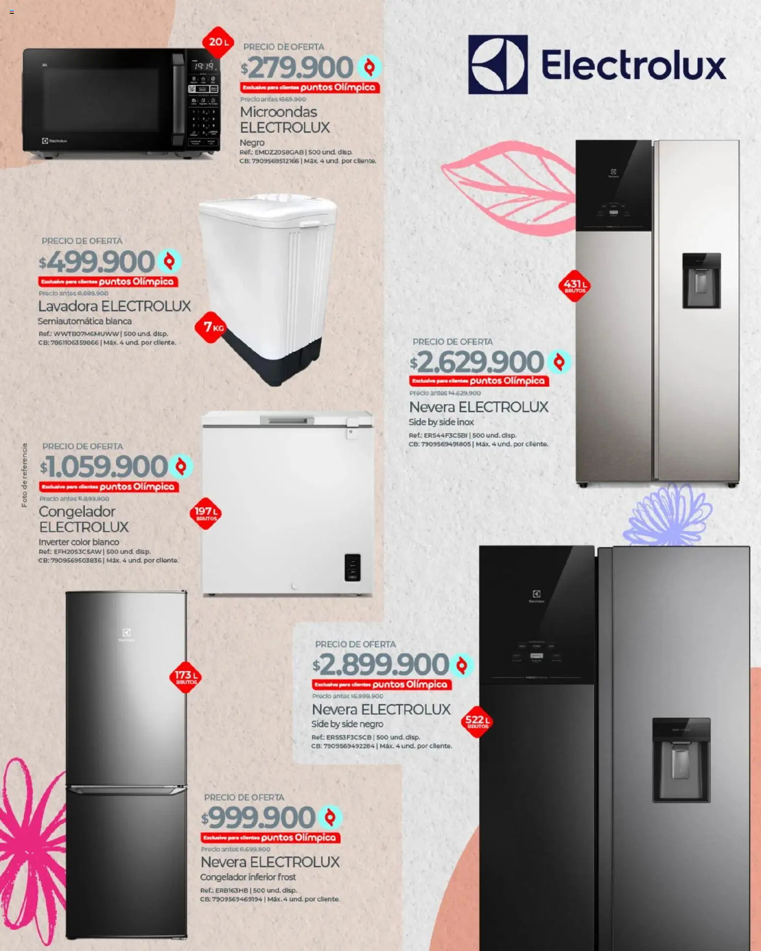 Olímpica revista - valida desde el 01.05.2026 | Página: 38 | Productos: Congelador, Lavadora, Microondas, Nevera