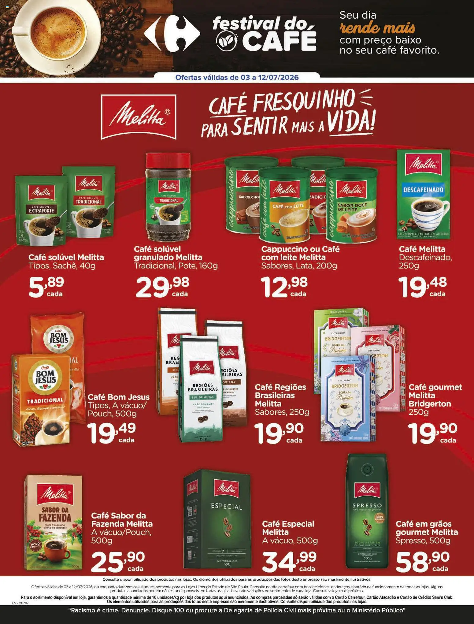 Carrefour Folheto - válido de 03/07/2026 | Página: 4 | Produtos: Café, Baixo, Granulado, Café solúvel