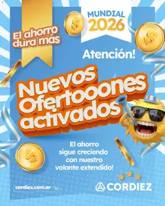 Vista previa Cordiez Nuevos Ofertooones activados válido desde el 10/07/2026