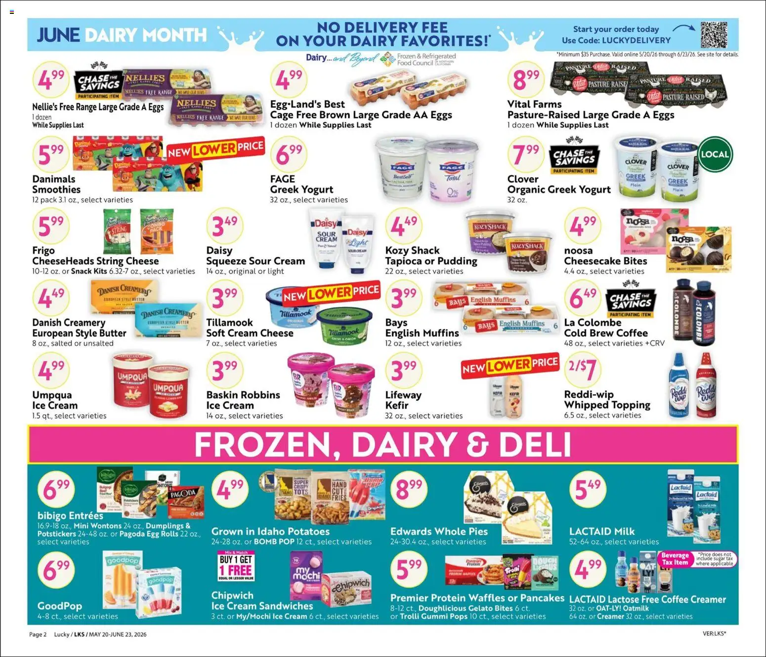 Lucky Supermarkets Big Book of Savings - valid from 20.05.2026 | Page: 2 | Products: Yogurt, Ice cream, Cheesecake, Onion