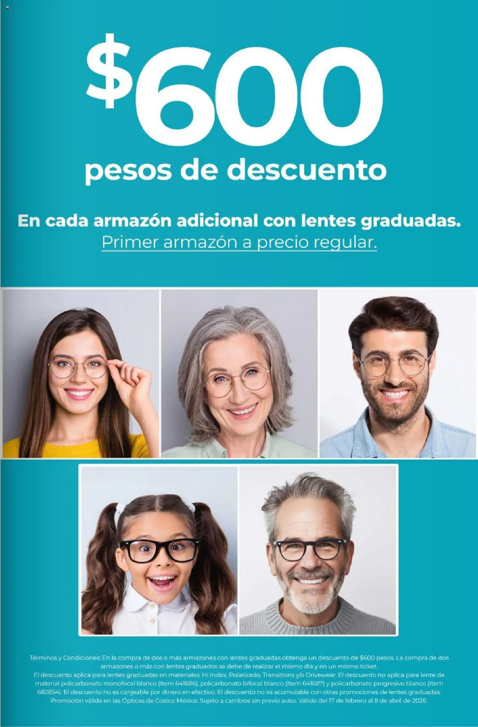Nuevas ofertas de Costco válidas en toda la República Mexicana desde el 01.03.2026. ¡Encuentra las mejores ofertas en Costco Revista de marzo! | Página: 103 | Productos: Lentes