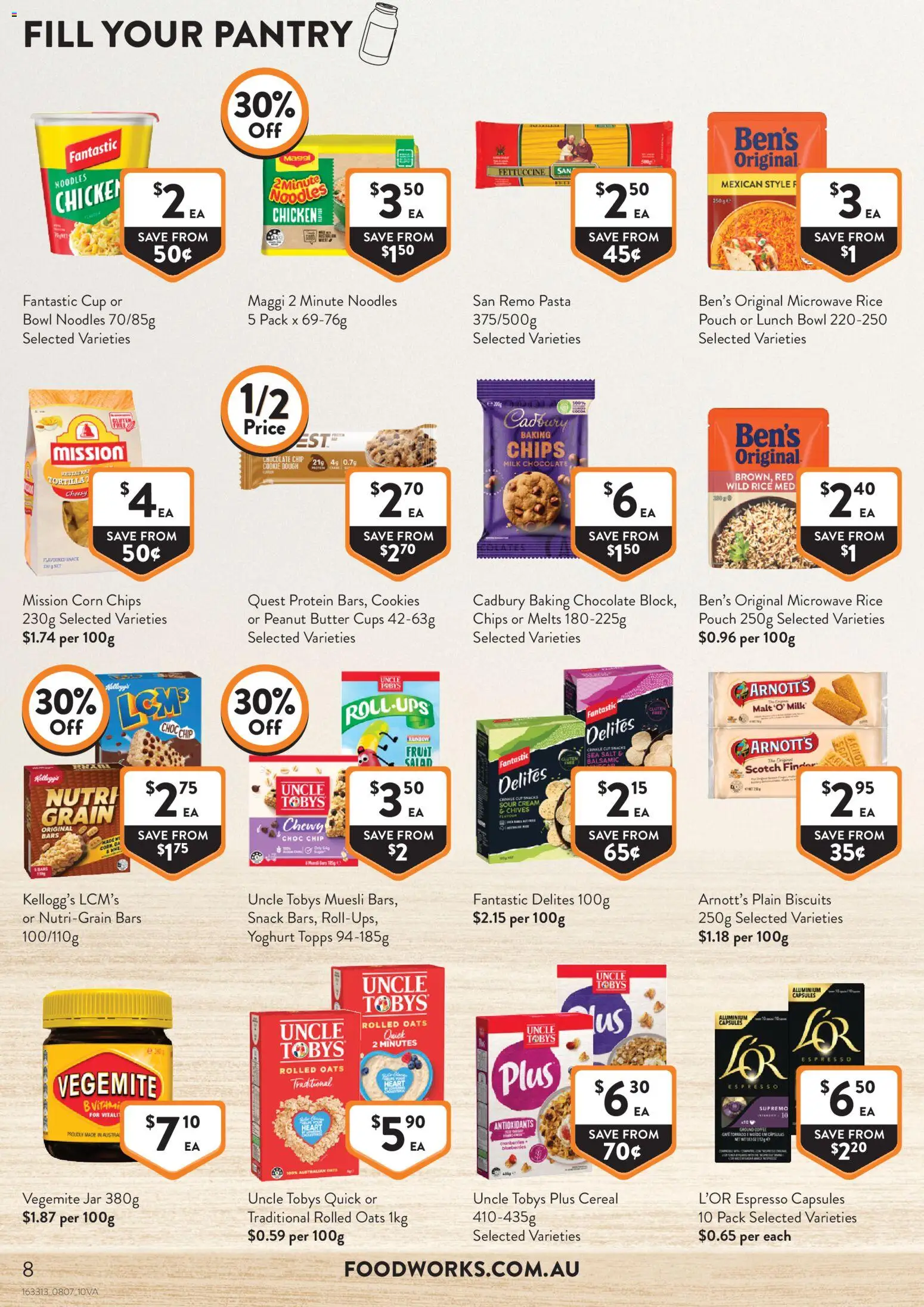 Foodworks catalogue - valid from 08/07/2026 | Page: 8 | Products: Yoghurt, Salt, Vegemite, Microwave