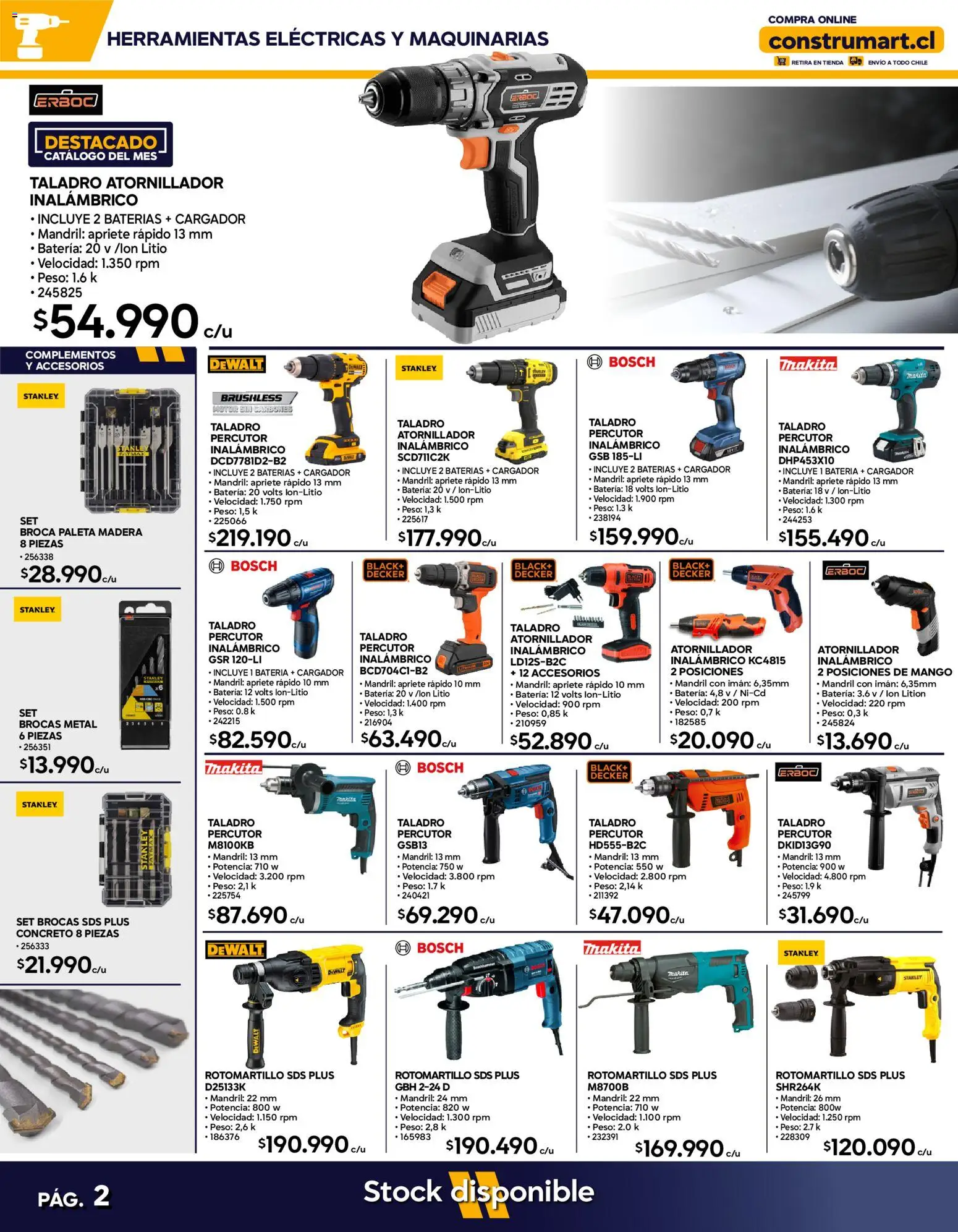 Construmart Ofertas │ válido desde el 01.03.2026 | Página: 2 | Productos: Mango, Cargador, Rotomartillo, Batería