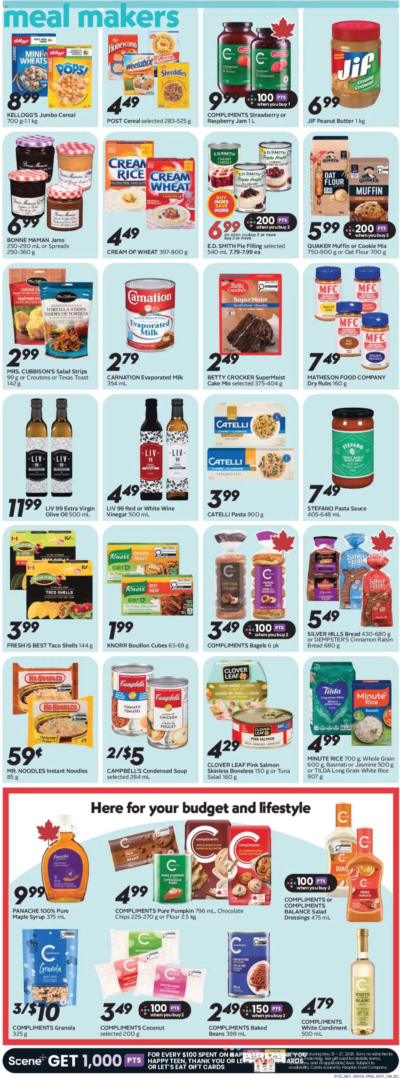 Safeway flyer valid from 21.05.2026 | Page: 8 | Products: Noodles, Beef, Chocolate, Pumpkin
