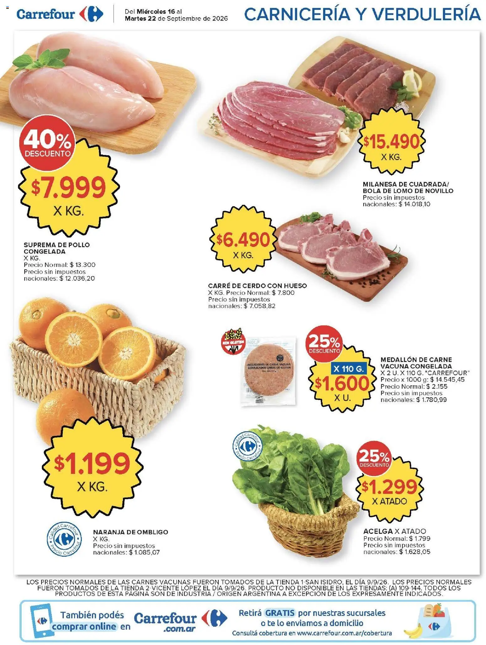 Carrefour - Carrefour Hiper Ofertas │ válido desde el 16/09/2026 | Página: 3 | Productos: Lomo, Acelga, Milanesa, Cerdo