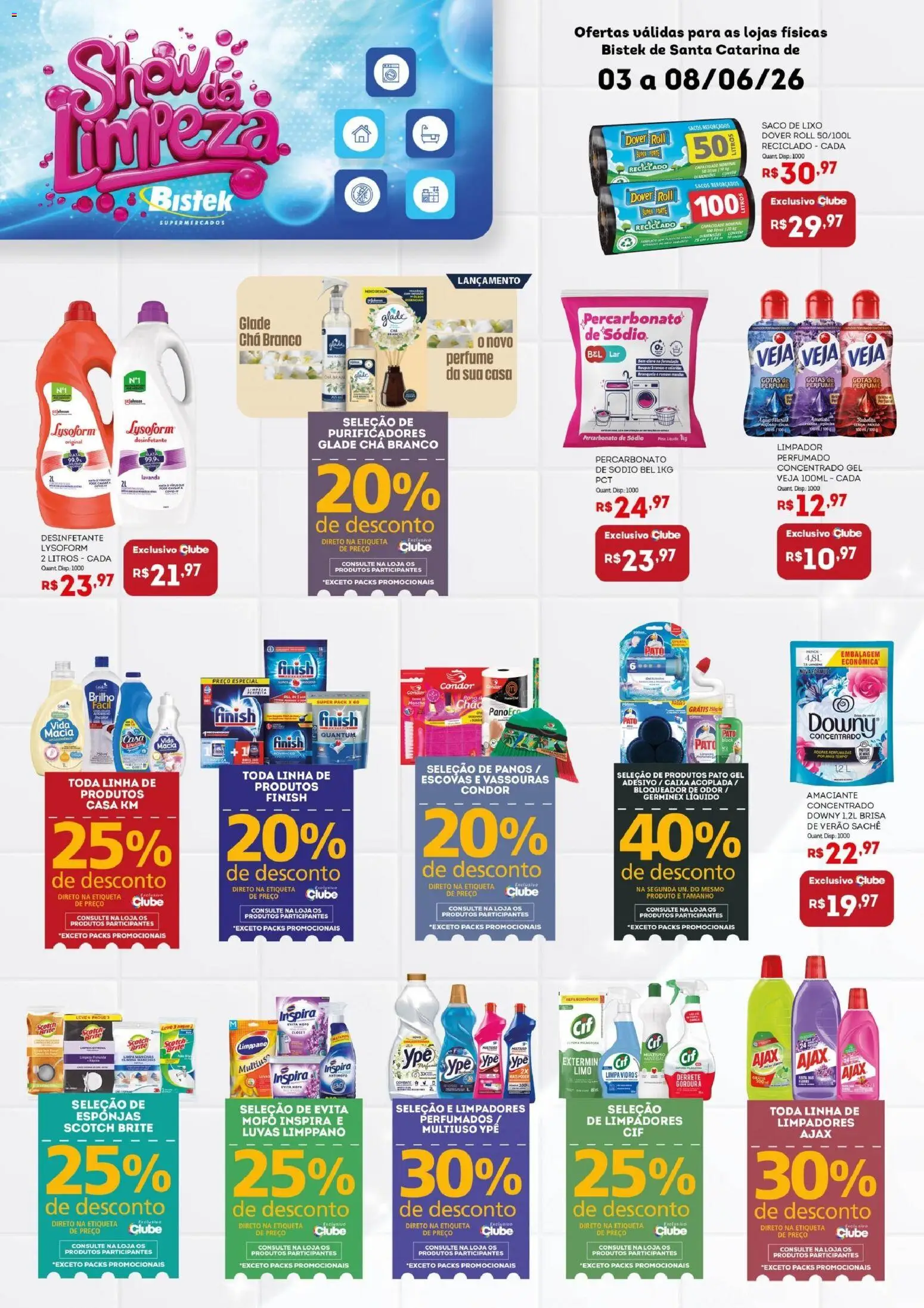 Bistek Supermercados Folheto - válido de 03.06.2026 | Página: 2 | Produtos: Caixa, Chá, Luvas, Desinfetante