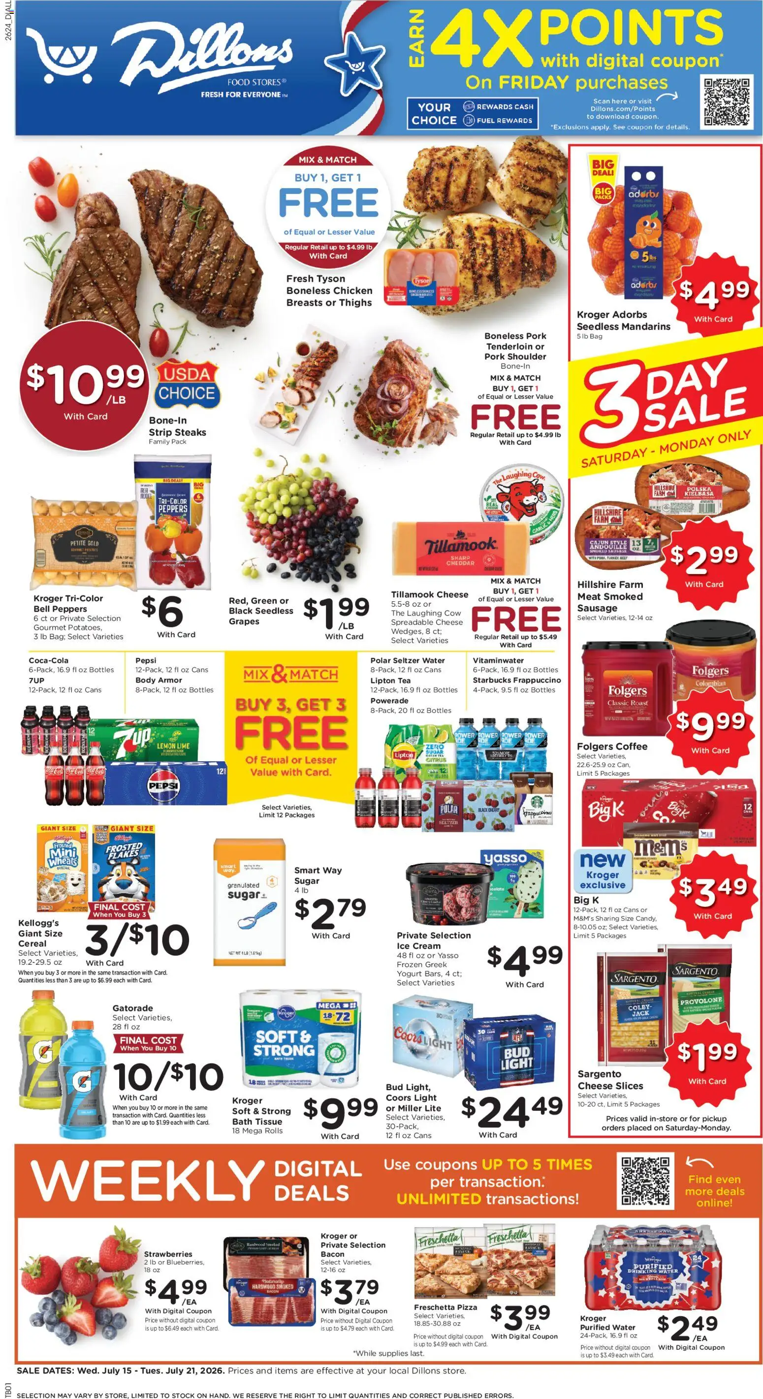 Dillons Weekly Ad - valid from 07/15/2026 | Page: 1 | Products: Mandarins, Lemon, Lime, Bag