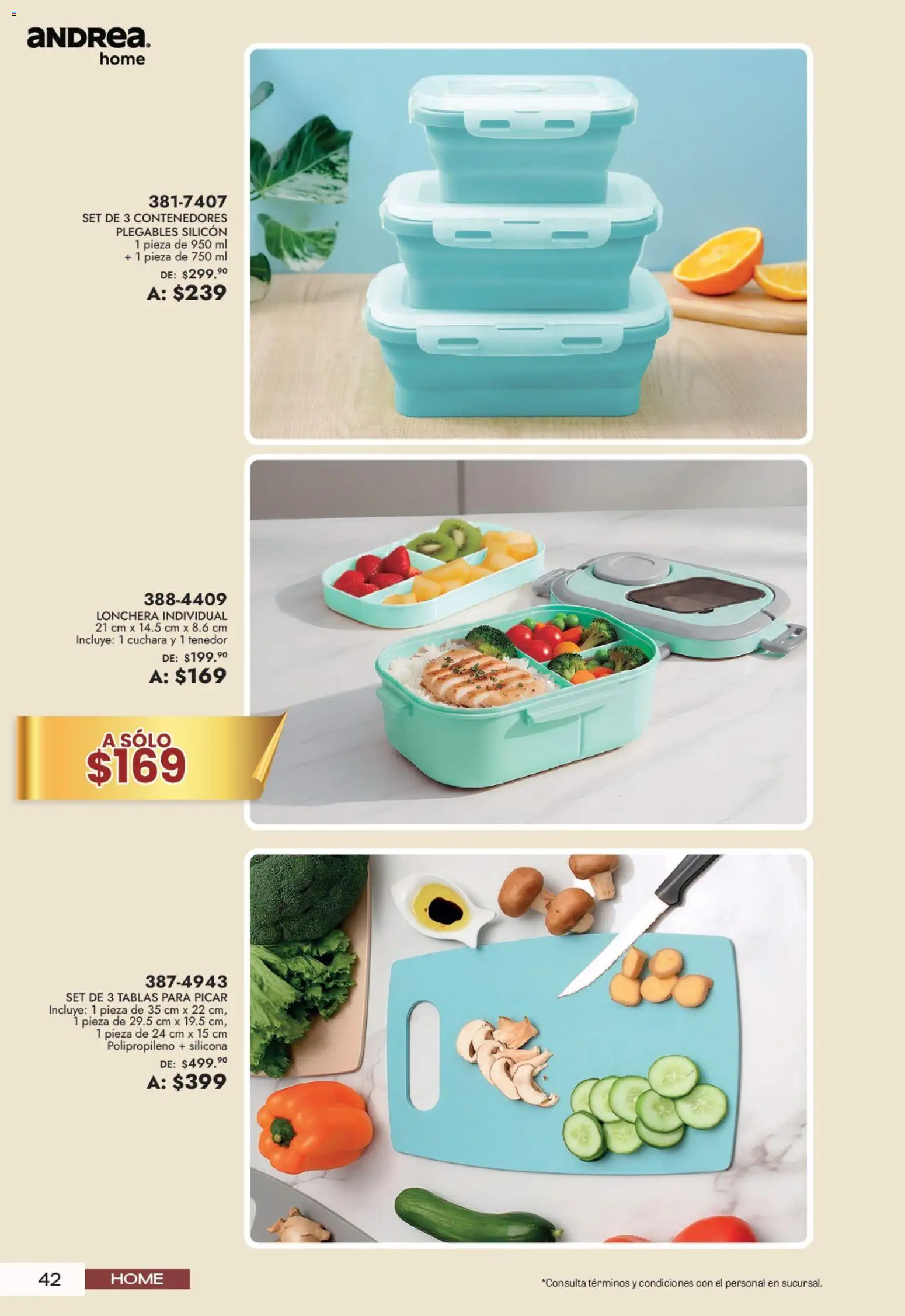 Nuevas ofertas de Andrea válidas en toda la República Mexicana desde el 21/06/2026. ¡Encuentra las mejores ofertas en Andrea catálogo Lo mejor para tu hogar! | Página: 42 | Productos: Cuchara, Tenedor