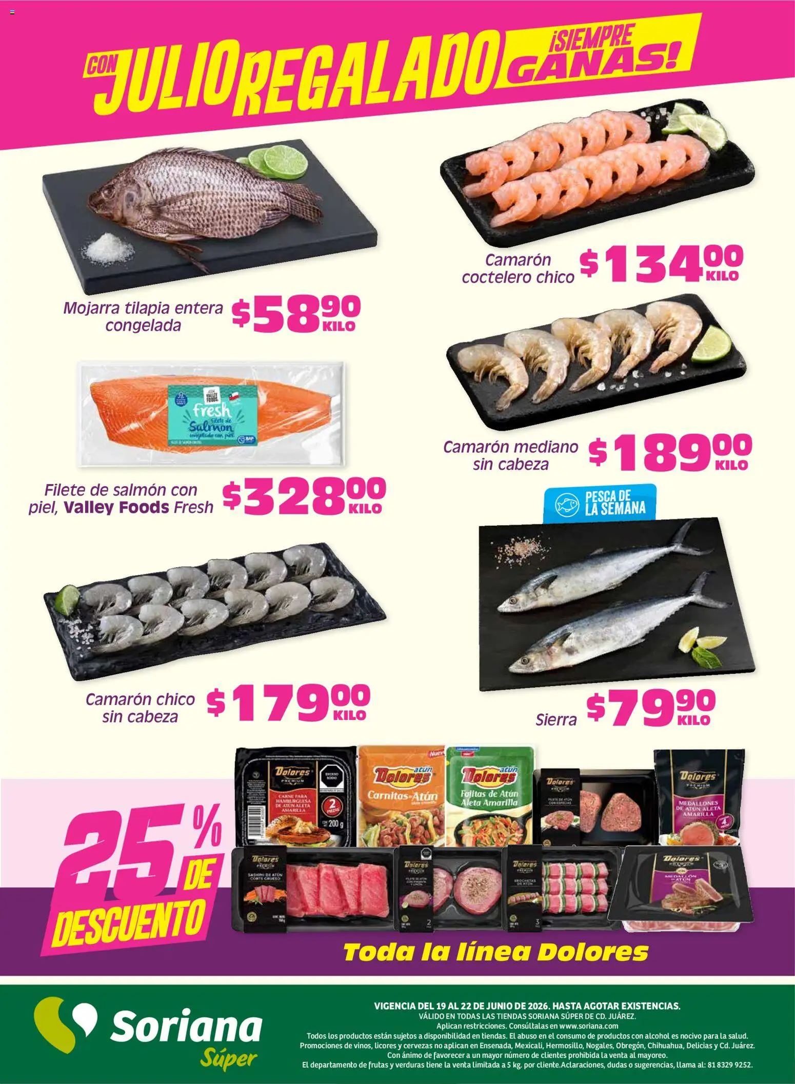 Nuevas ofertas de Soriana válidas en toda la República Mexicana desde el 19.06.2026. ¡Encuentra las mejores ofertas en Soriana Fin de Semana Súper: Juárez! | Página: 5