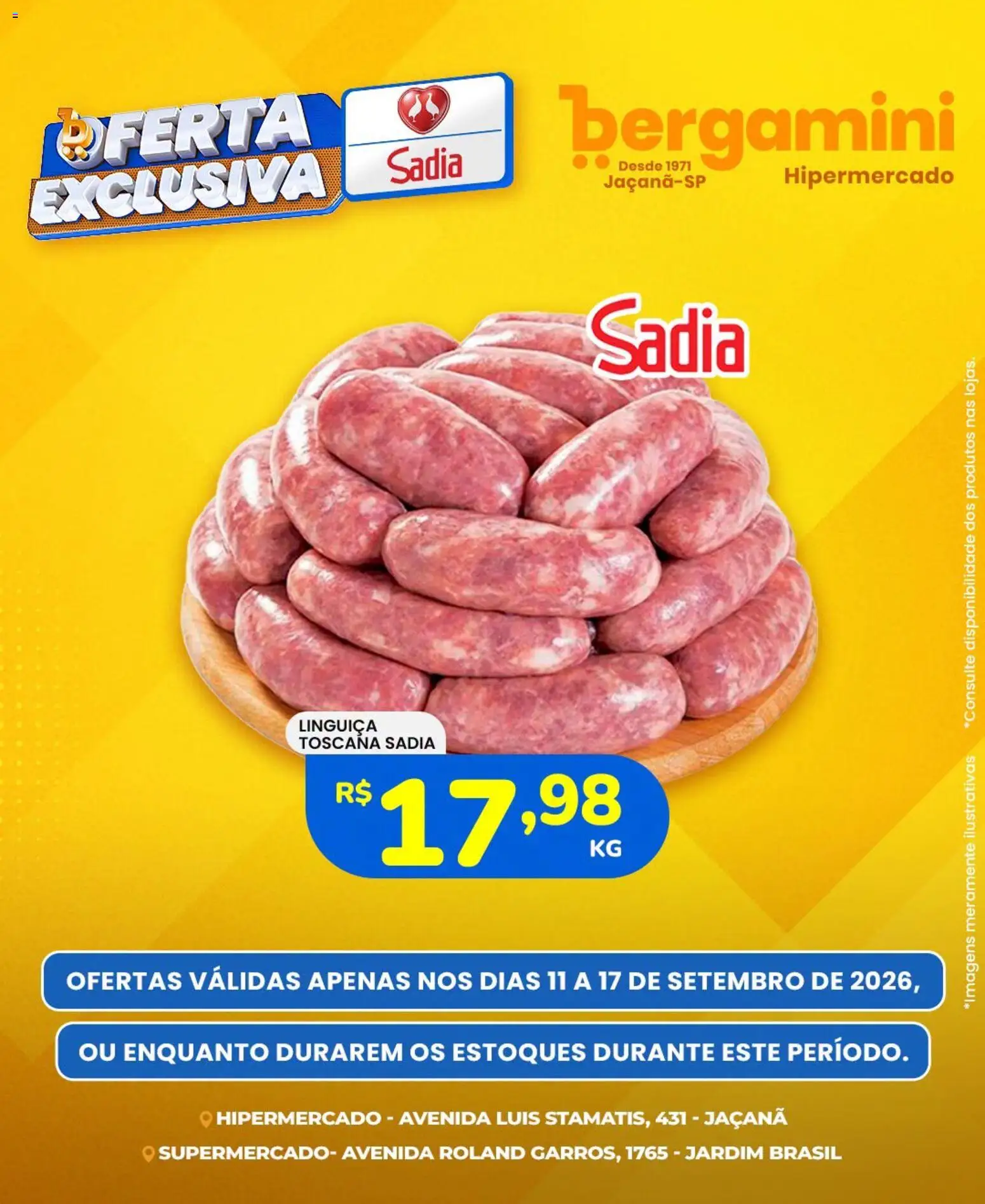 Supermercado Bergamini Folheto - válido de 11/09/2026 | Página: 4 | Produtos: Linguiça