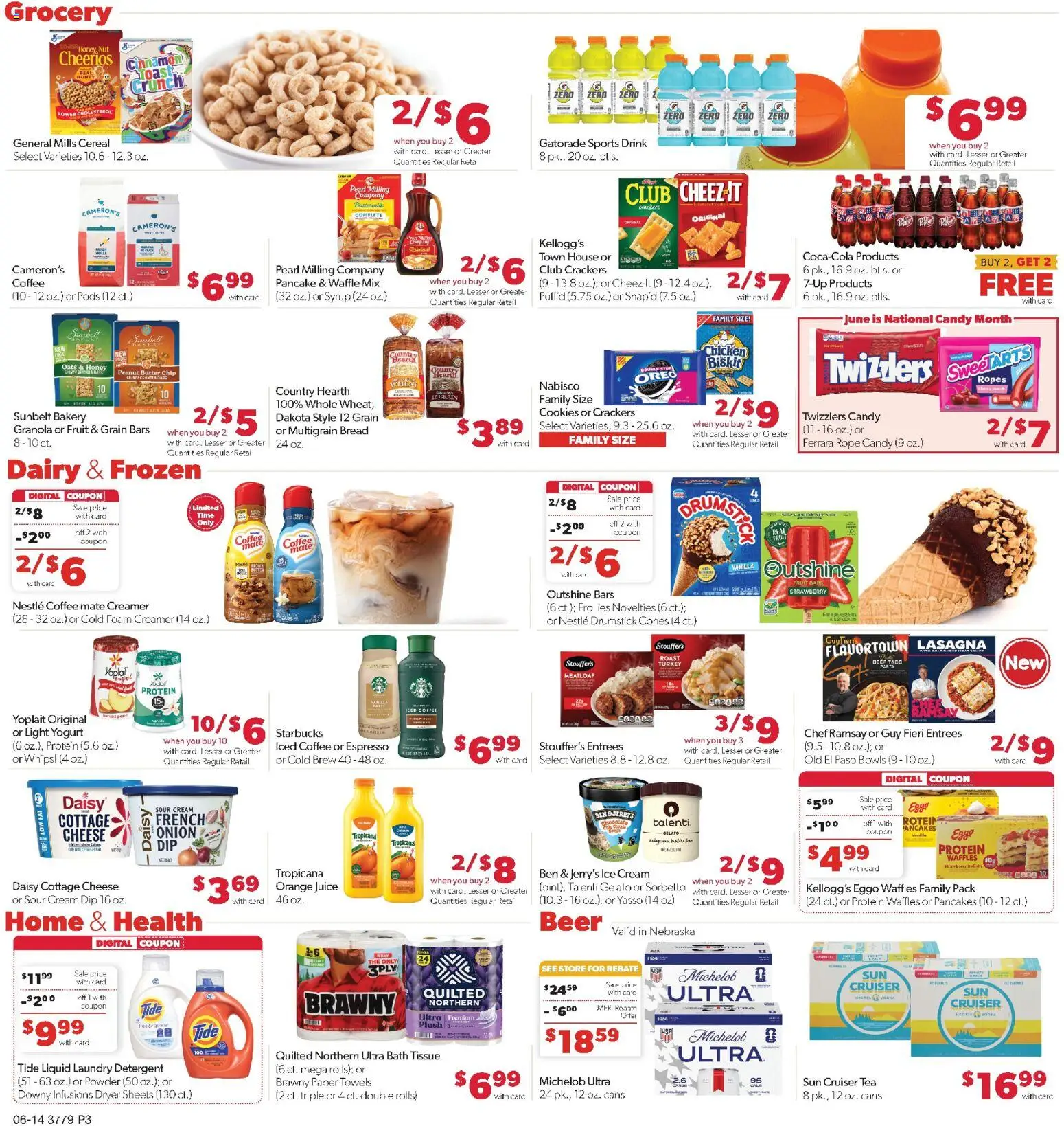 Family Fare Weekly Ad - NE - valid from 14.06.2026 | Page: 3 | Products: Bakery, Bread, Ice cream, Dryer