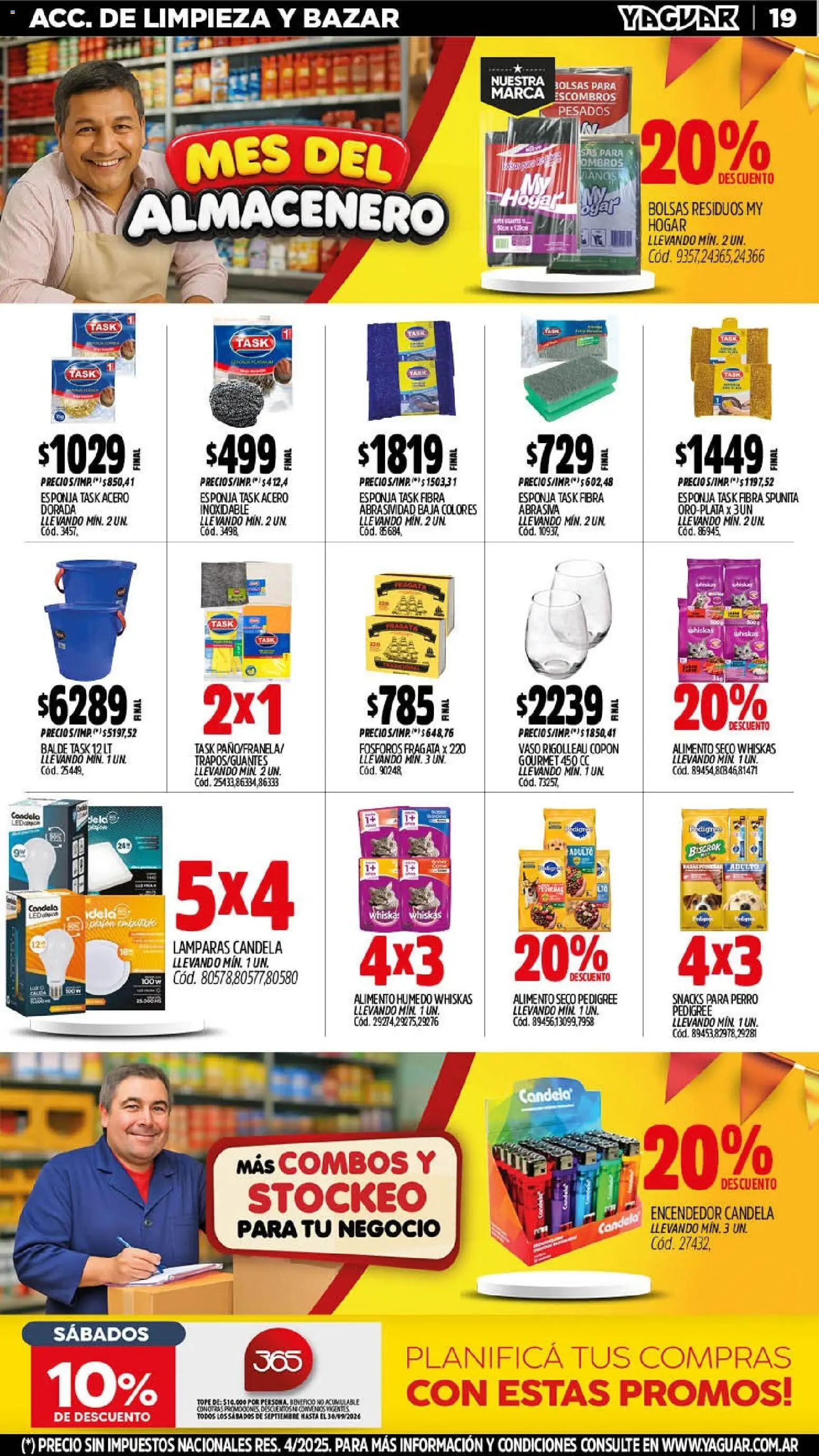 Yaguar - Oferta Semanal Misiones │ válido desde el 07/09/2026 | Página: 19 | Productos: Fósforos, Encendedor, Esponja, Snacks