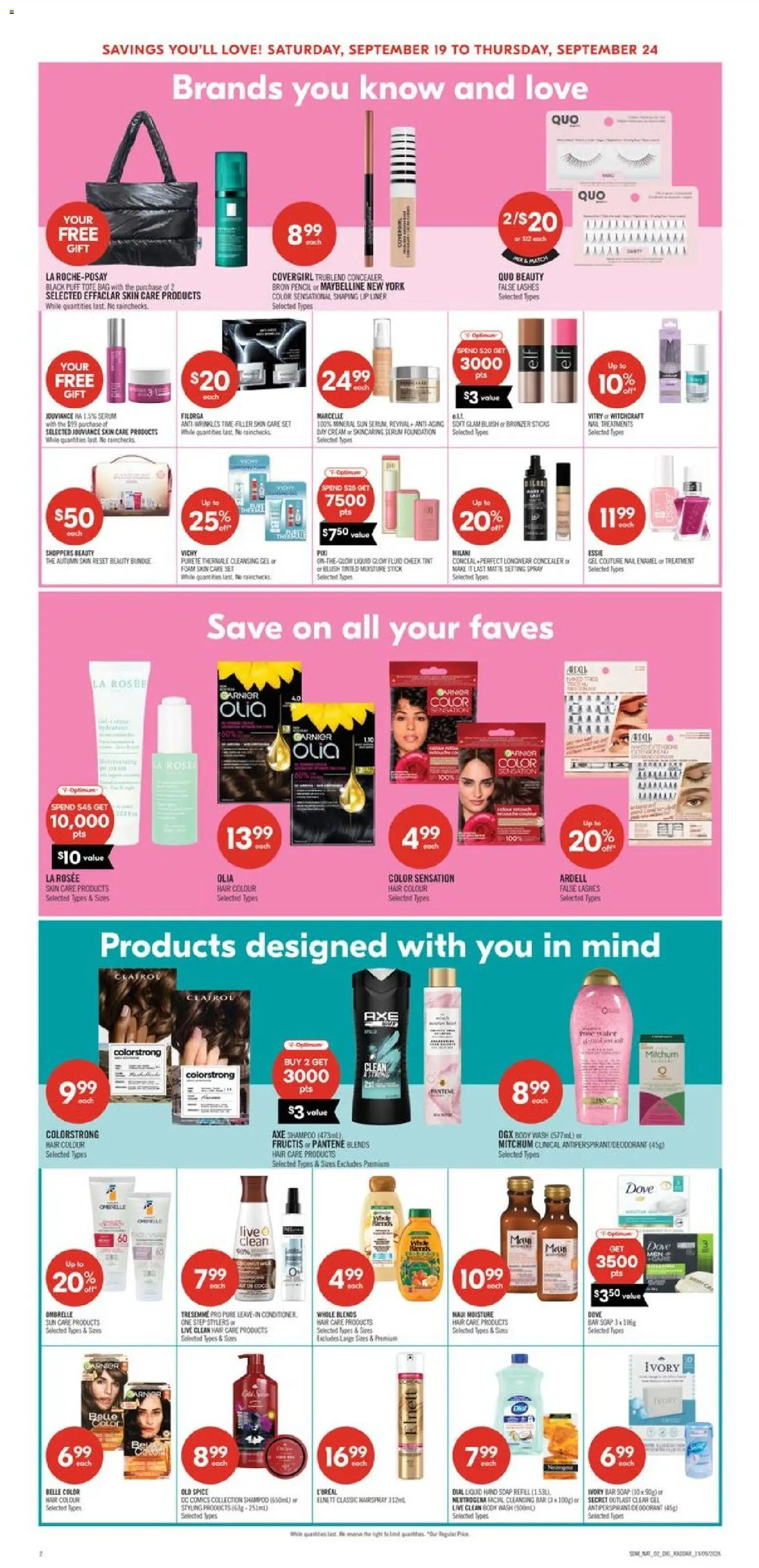 Shoppers flyer valid from Sep 19, 2026 | Page: 17 | Products: Cream, Bag, Foam, Concealer