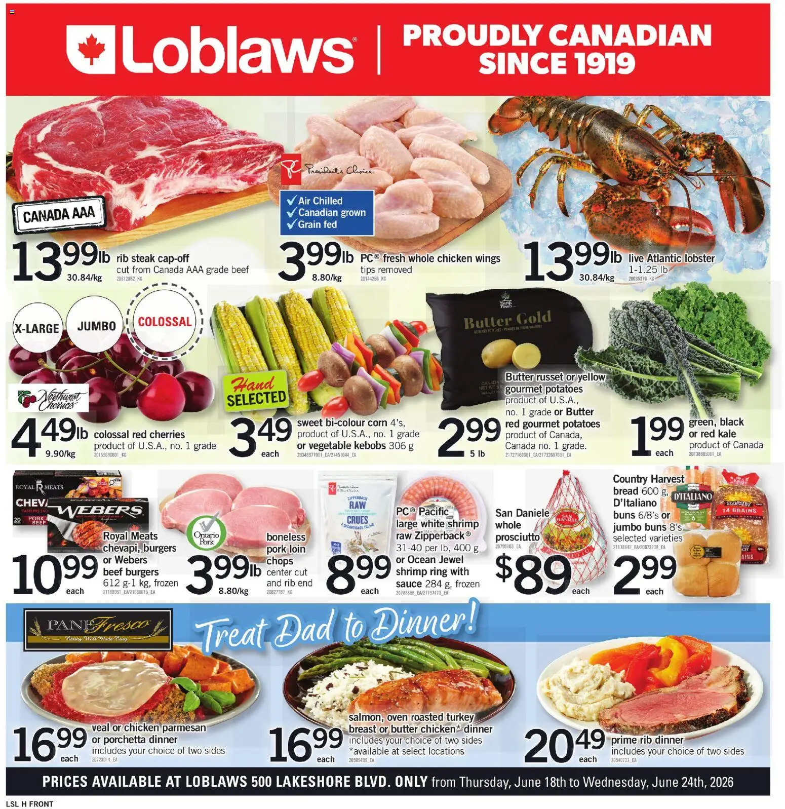 Loblaws flyer valid from 18.06.2026 | Page: 1 | Products: Turkey, Oven, Chicken, Pork
