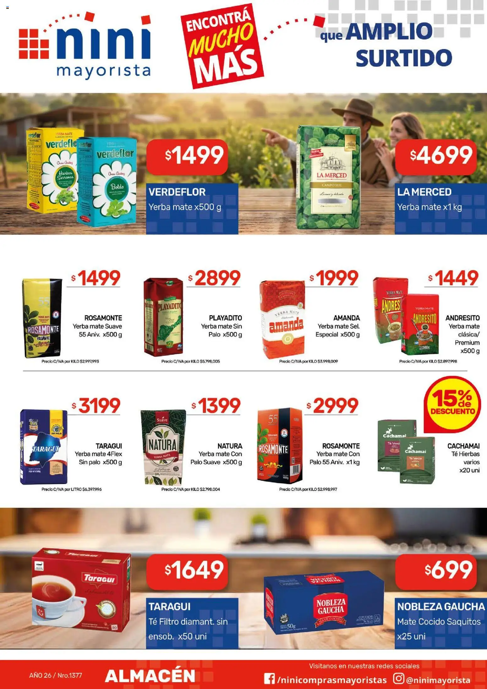 NINI Mayorista catálogo │ válido desde el 14/09/2026 | Página: 28 | Productos: Hierbas, Yerba, Té verde, Té