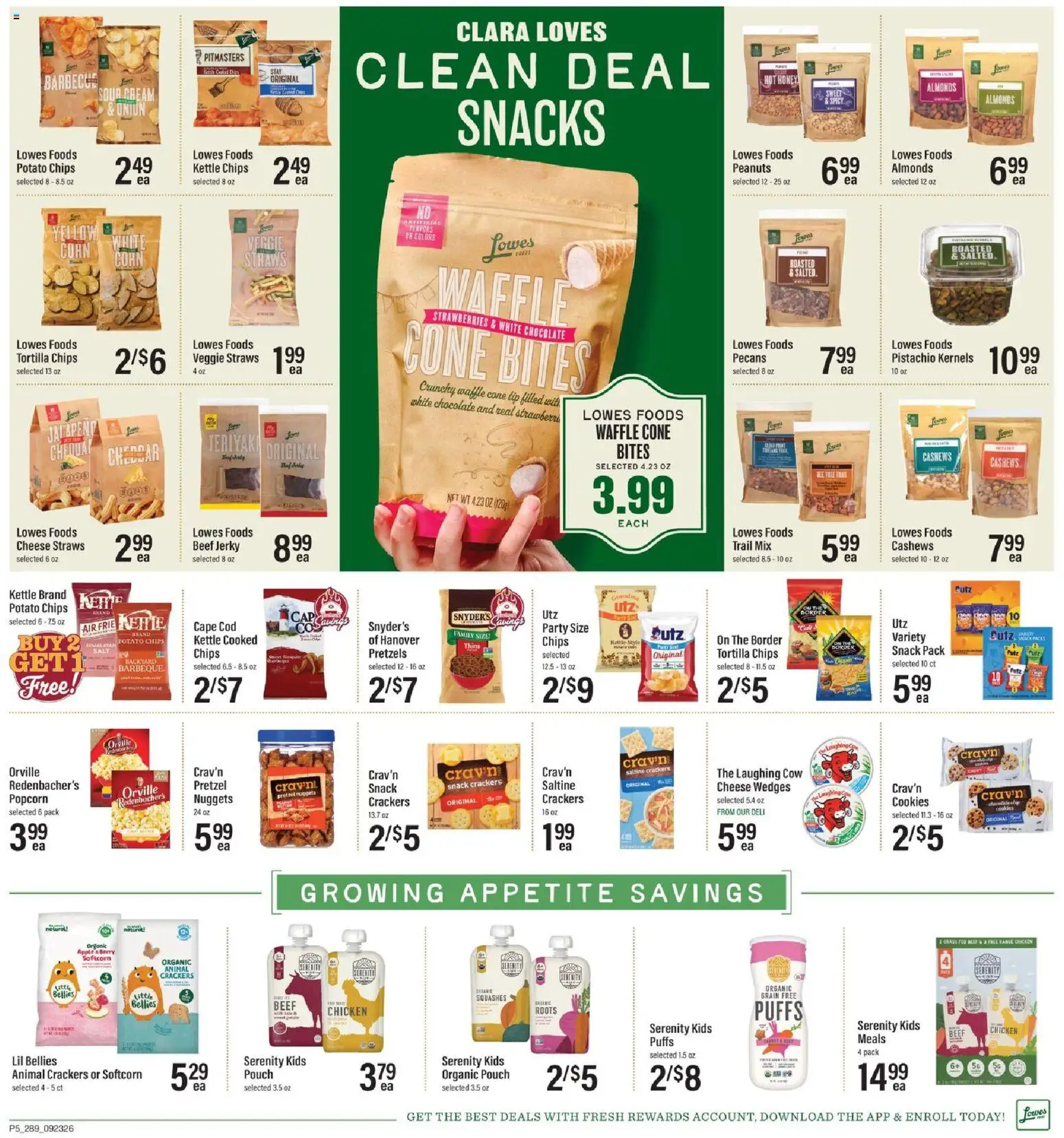 Lowes Foods Weekly Ad - valid from 09/23/2026 | Page: 6 | Products: Almonds, Potato chips, Honey, Kettle