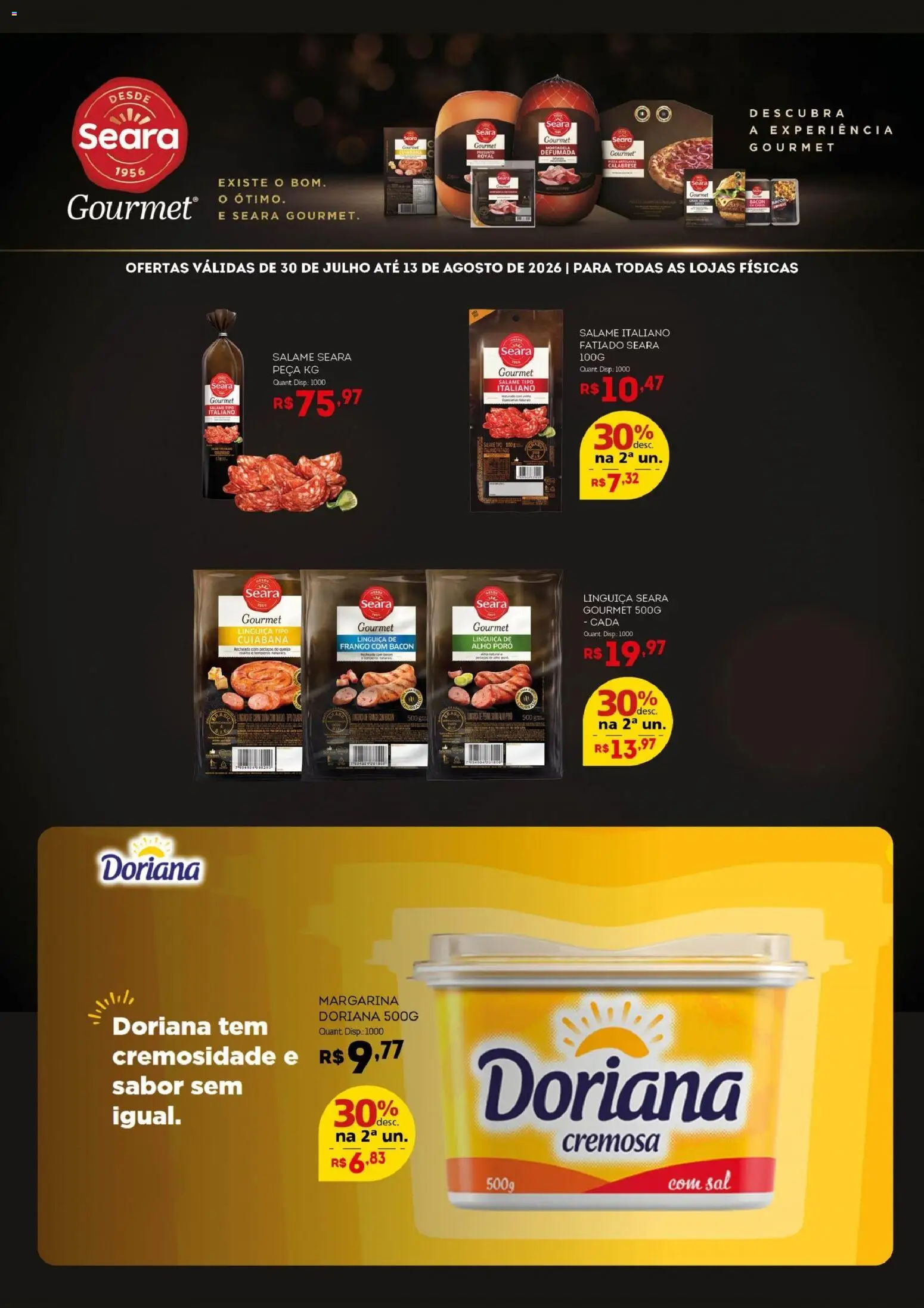 Bistek Supermercados Folheto - válido de 30/07/2026 | Página: 2 | Produtos: Alho, Doriana, Linguiça, Mortadela