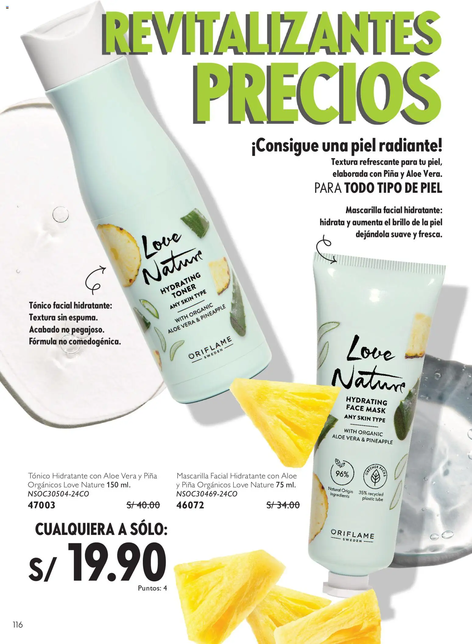Catálogo Oriflame válido desde 01/08/2026 | Página: 116 | Productos: Piña, Tóner