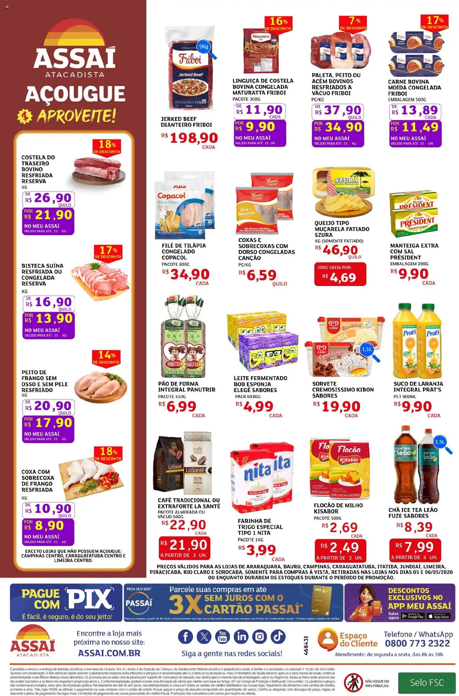 Assaí Atacadista Folheto - válido de 05.05.2026 | Página: 2 | Produtos: Almofada, Manteiga, Suco, Pneus