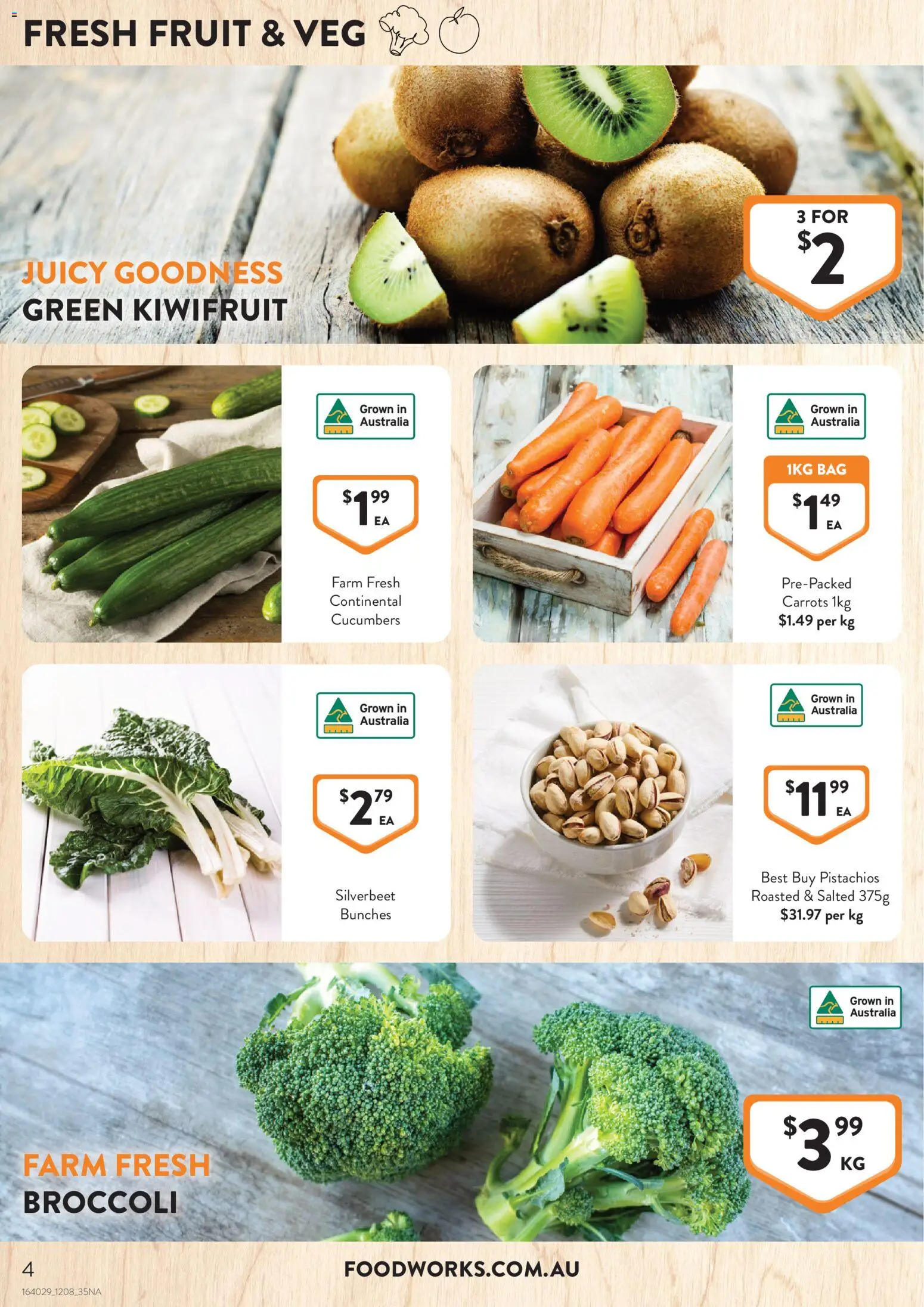 Foodworks catalogue - valid from 12/08/2026 | Page: 4 | Products: Carrots, Fruit, Bag, Pistachios