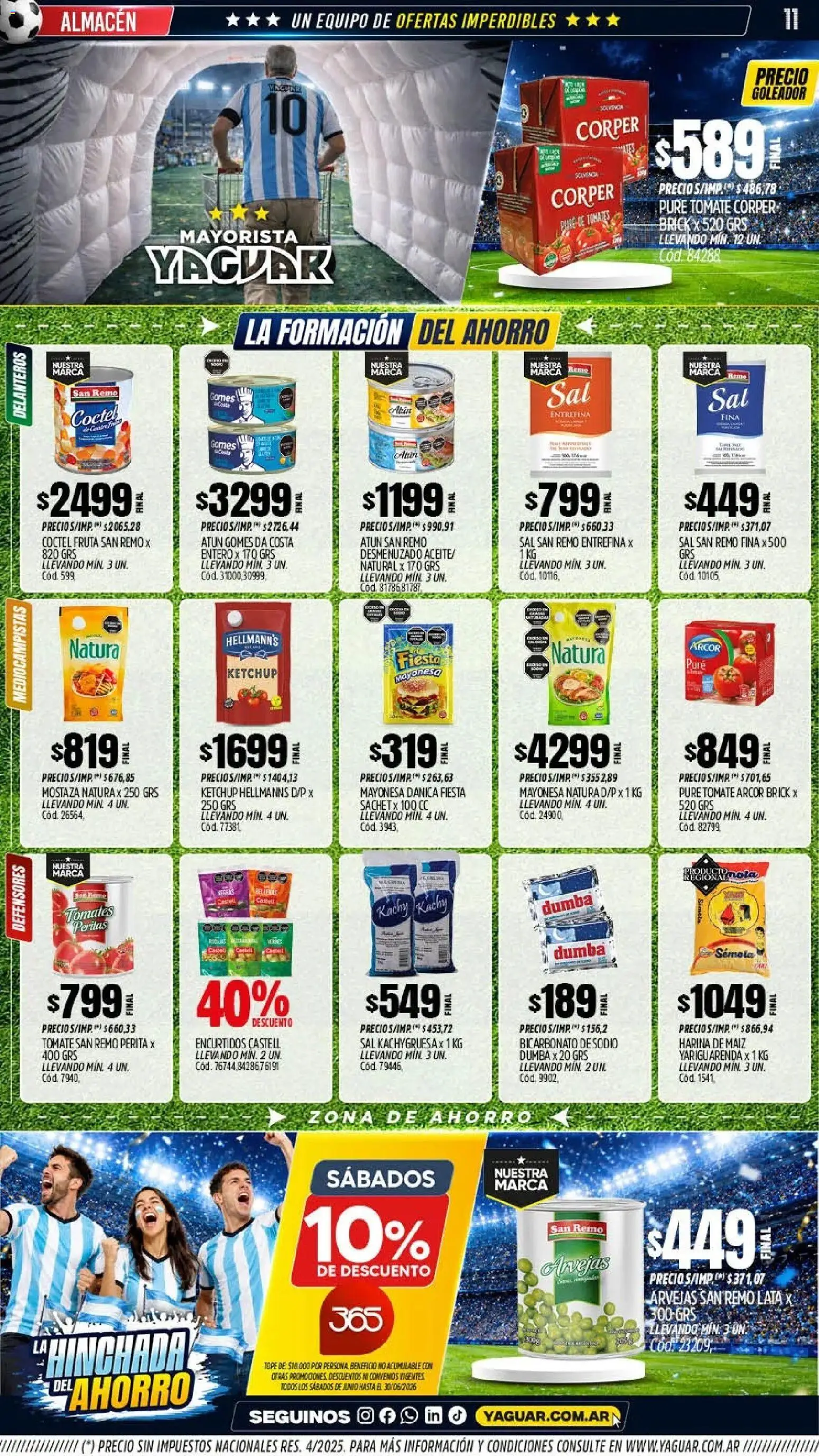 Yaguar - Oferta Semanal Salta │ válido desde el 08.06.2026 | Página: 12 | Productos: Mayonesa, Mostaza, Atún, Tomate