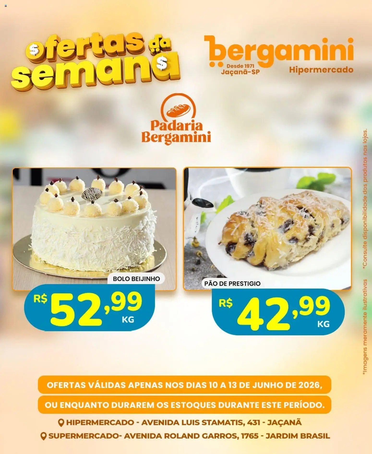 Supermercado Bergamini Folheto - válido de 10.06.2026 | Página: 23 | Produtos: Pão, Bolo