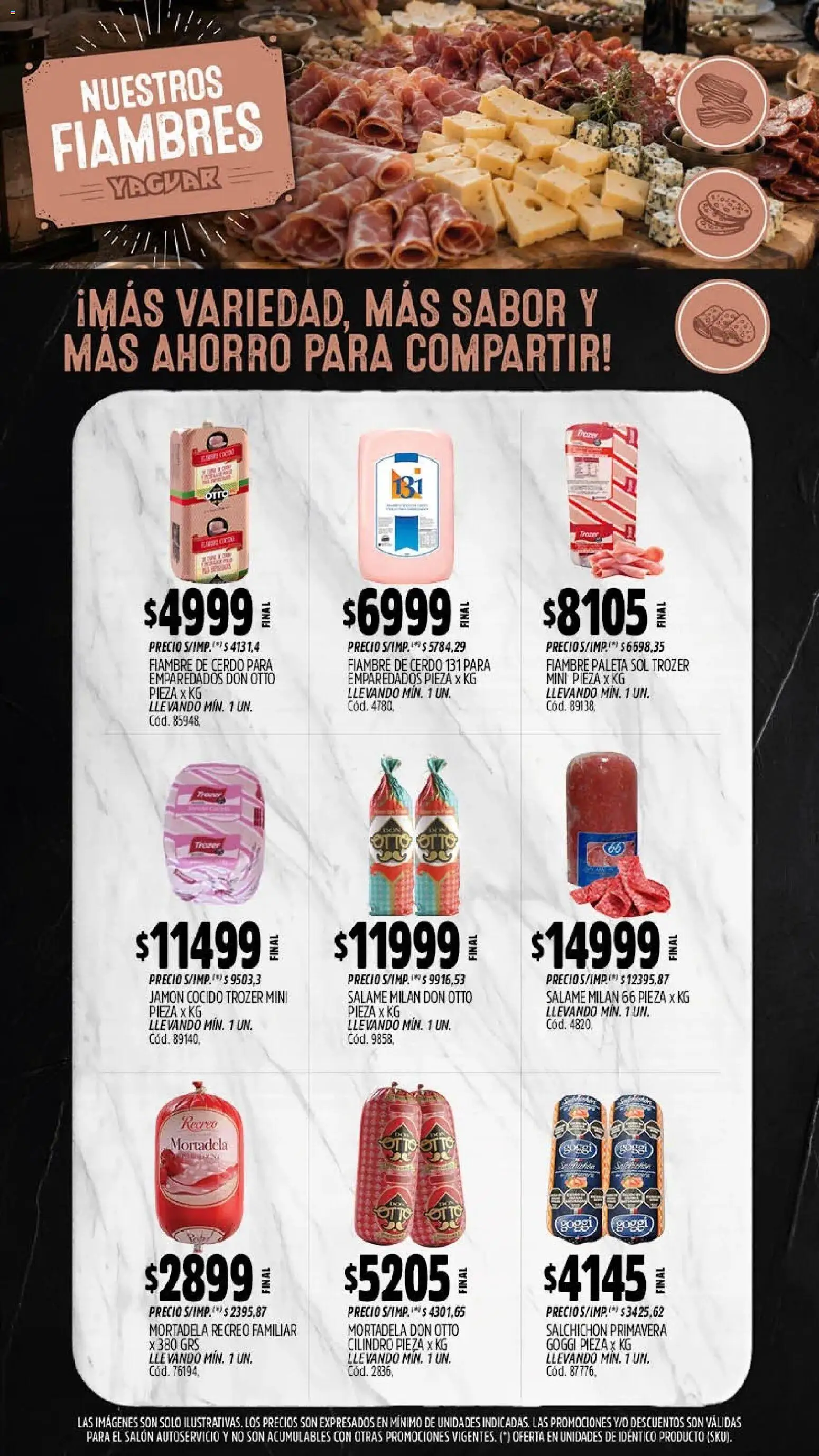Yaguar - Oferta Semanal Neuquen │ válido desde el 21/09/2026 | Página: 9 | Productos: Paleta, Jamón, Salame, Cerdo
