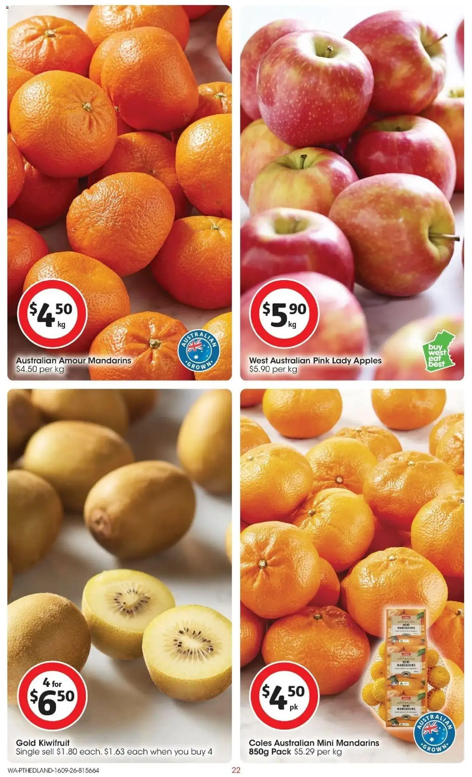﻿Coles catalogue valid from 16/09/2026 > Online Australia | Page: 22 | Products: Apples, Kiwifruit, Mandarins