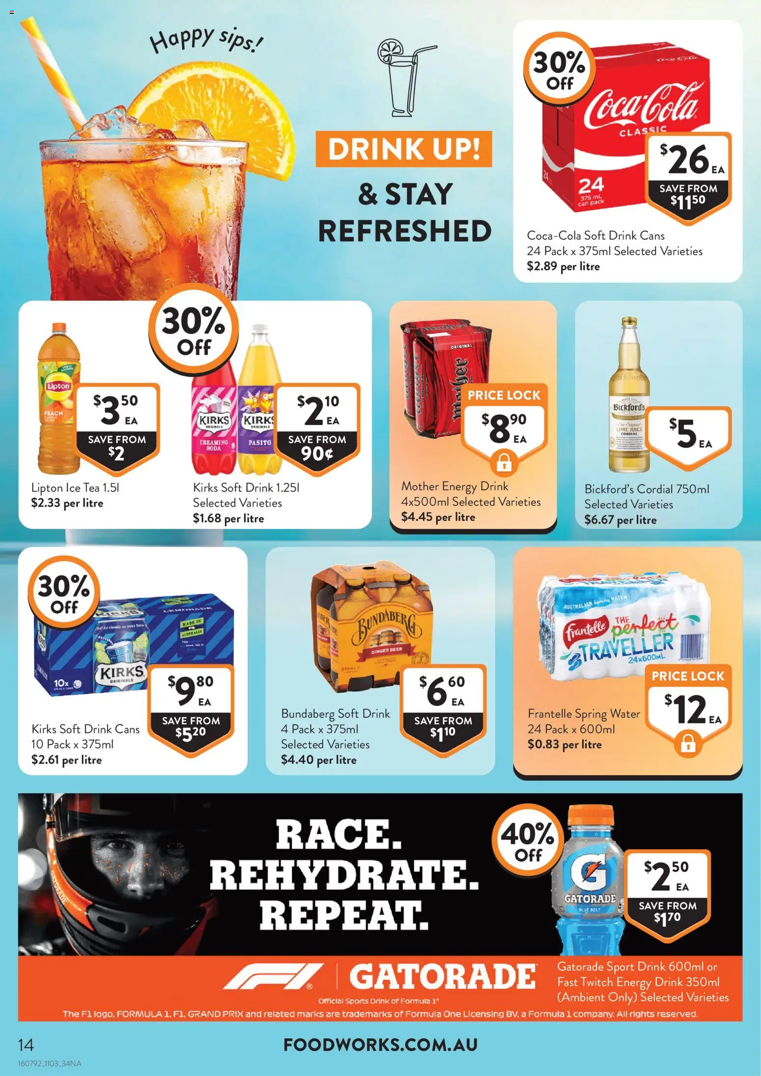 Foodworks catalogue - valid from 11.03.2026 | Page: 14 | Products: Ginger, Beer, Water, Peach