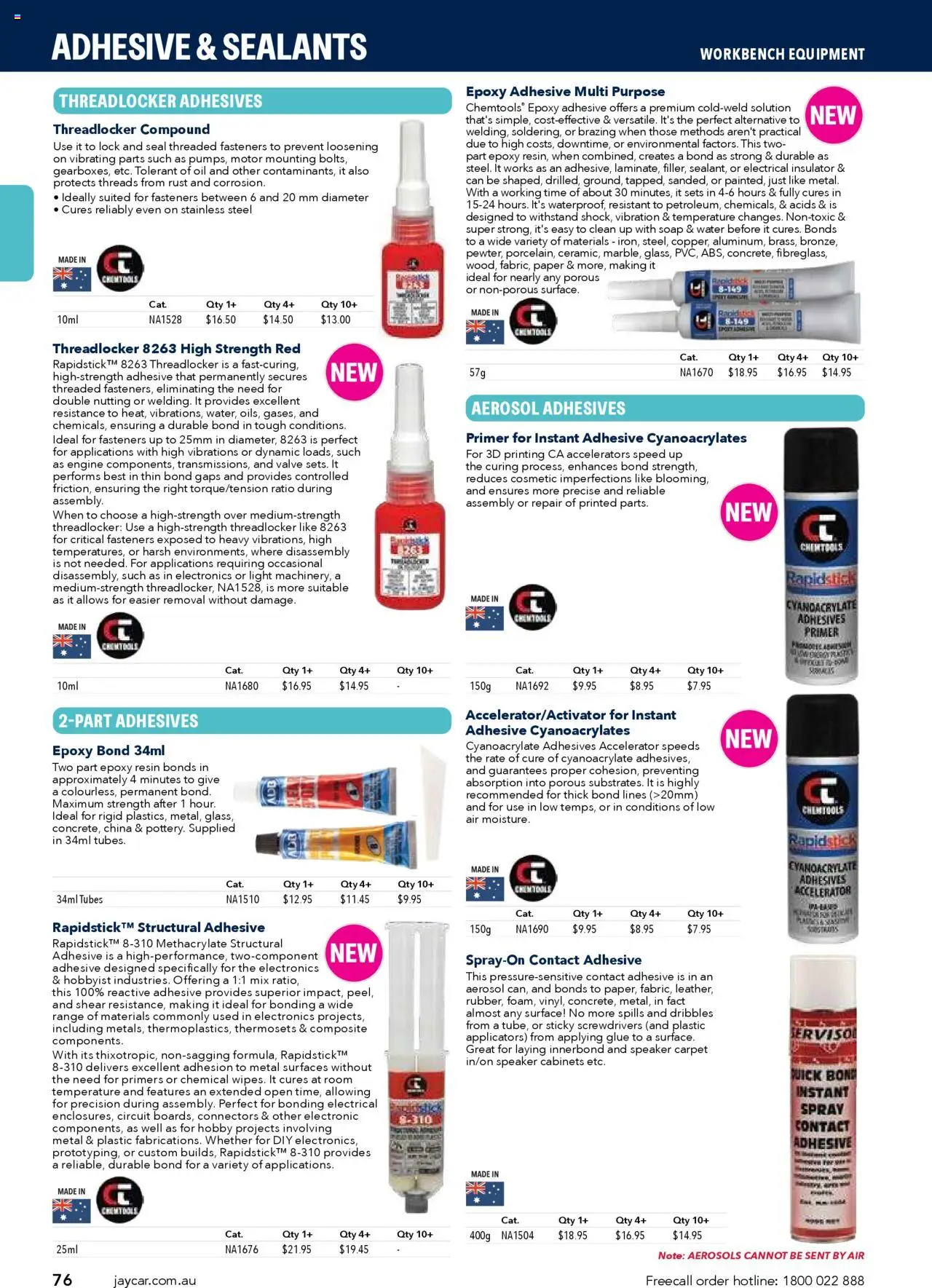 Jaycar catalogue - valid from 09/07/2025 | Page: 76 | Products: Carpet, Peel, Tubes, Applicators