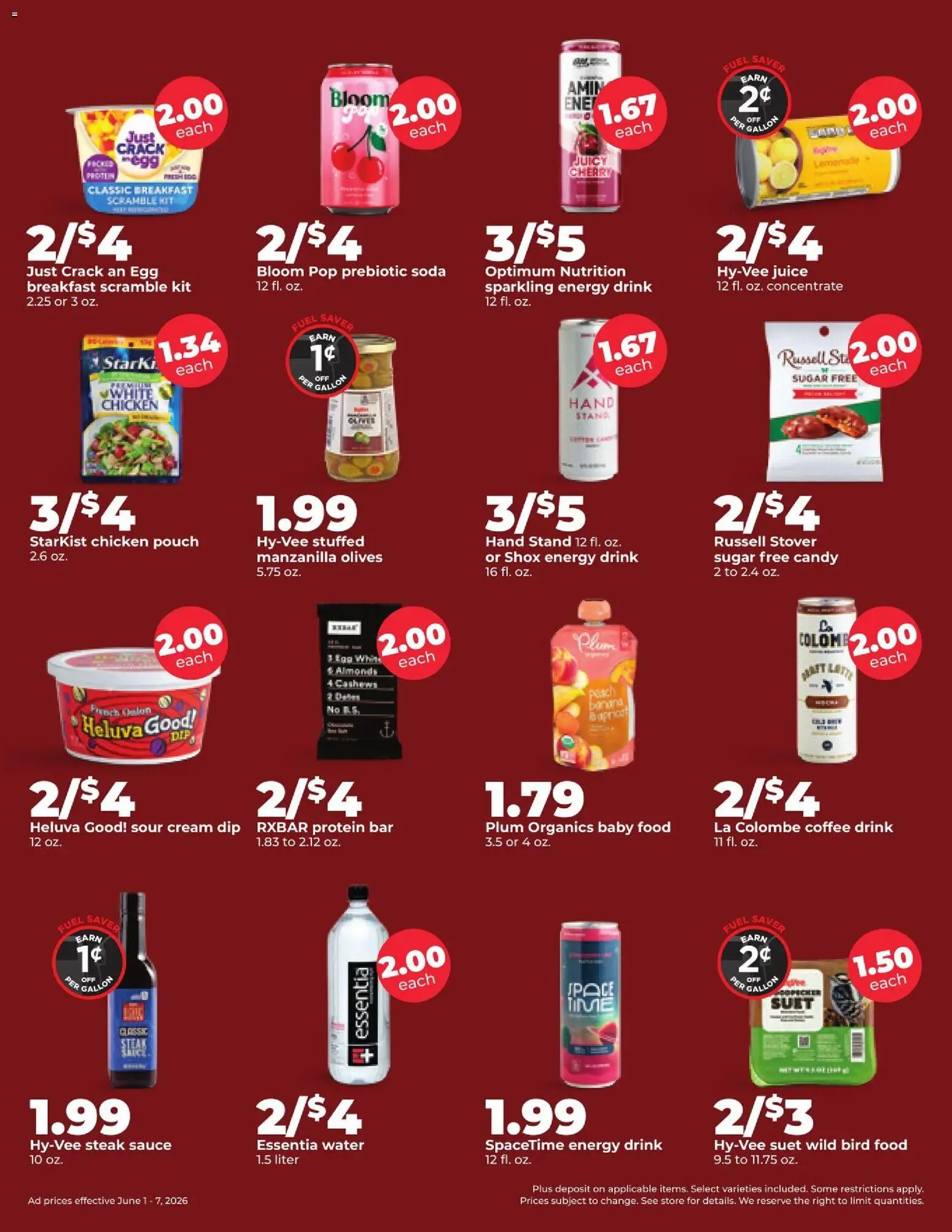 HyVee Weekly Ad - valid from 01.06.2026 | Page: 4 | Products: Baby food, Water, Sauce, Sugar