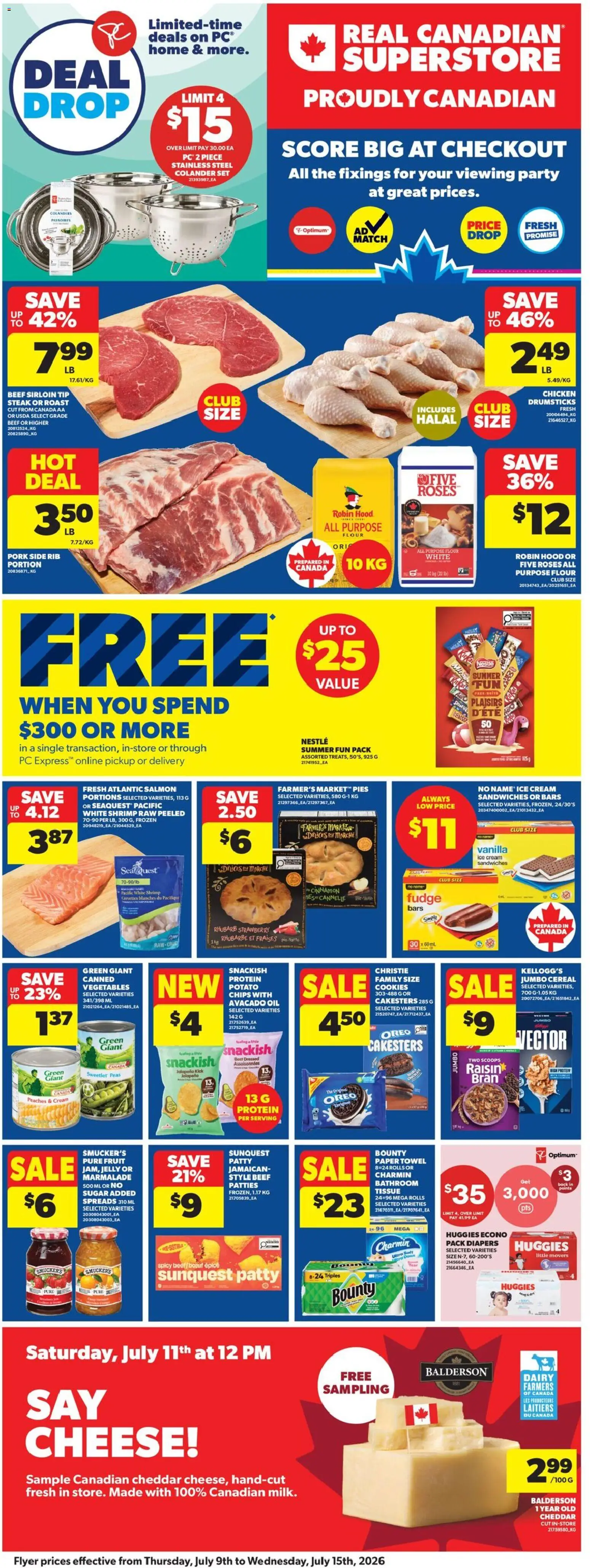Real Canadian Superstore flyer valid from Jul 9, 2026 | Page: 5 | Products: Beef, Cream, PC, Chicken