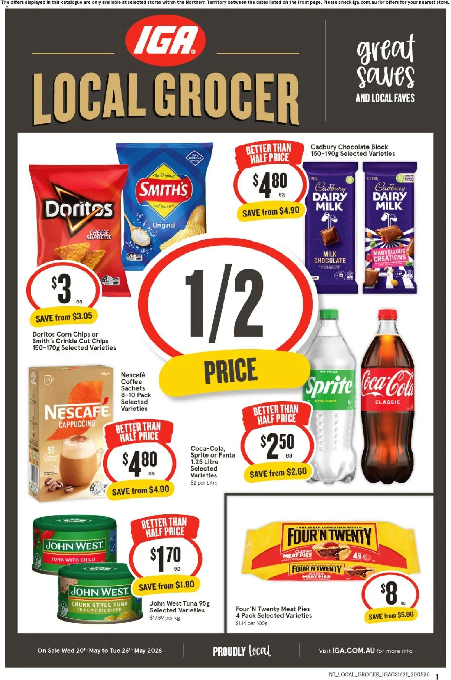 IGA catalogue - valid from 20.05.2026 | Page: 1 | Products: Milk, Oil, Chilli, Nescafe