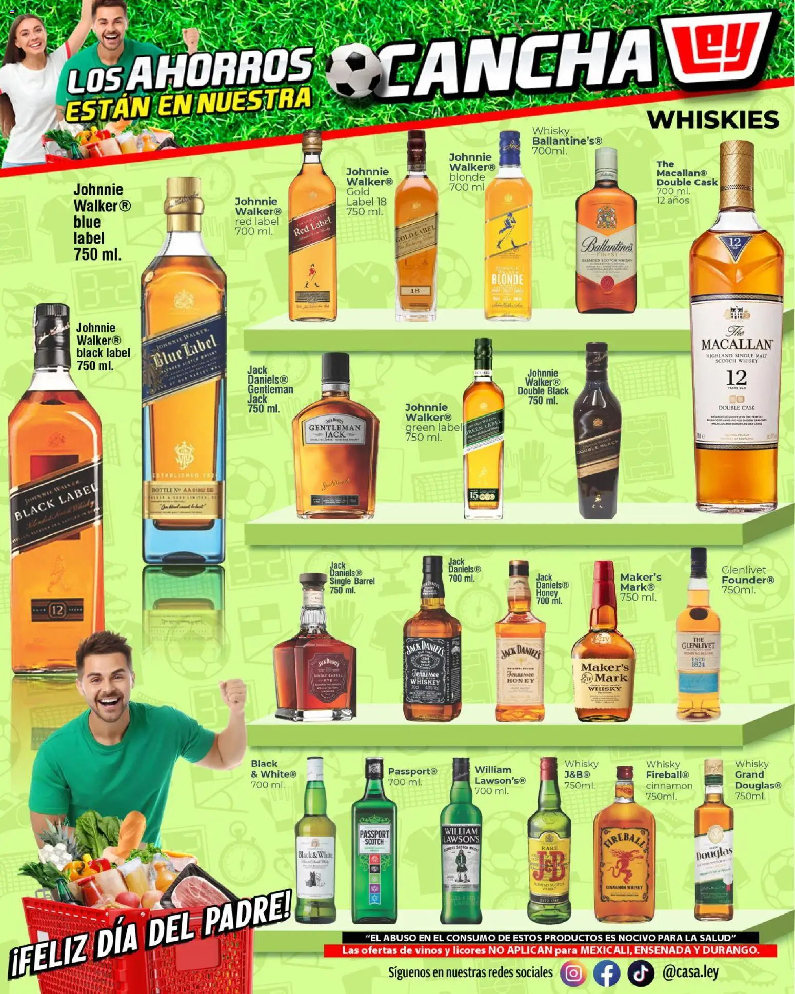 Nuevas ofertas de Casa Ley válidas en toda la República Mexicana desde el 11.06.2026. ¡Encuentra las mejores ofertas en Casa Ley folleto Día del Padre con Con Mundial 2026! | Página: 32 | Productos: Whiskey, Whisky