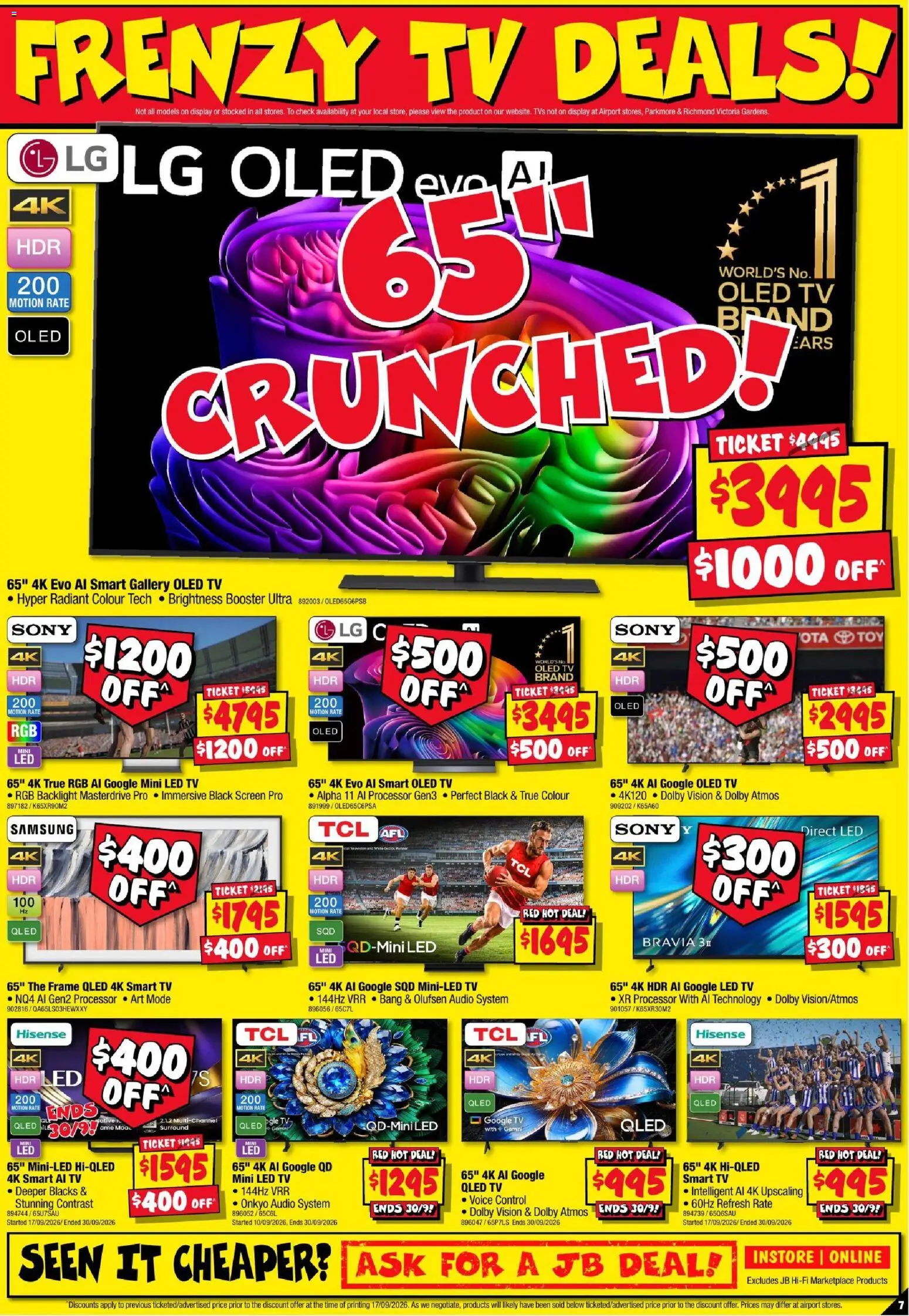 JB Hi-Fi catalogue - valid from 24/09/2026 | Page: 7 | Products: Tv, Audio, Smart tv, Screen