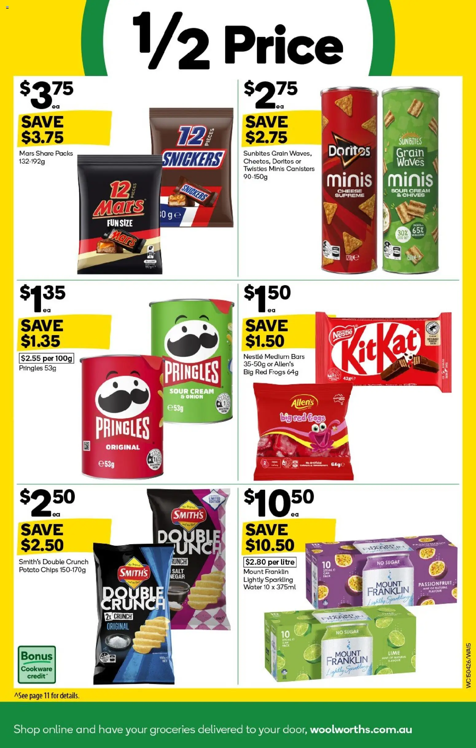 Woolworths catalogue - valid from 15.04.2026 | Page: 15 | Products: Sour cream, Chips, Sugar, Hat