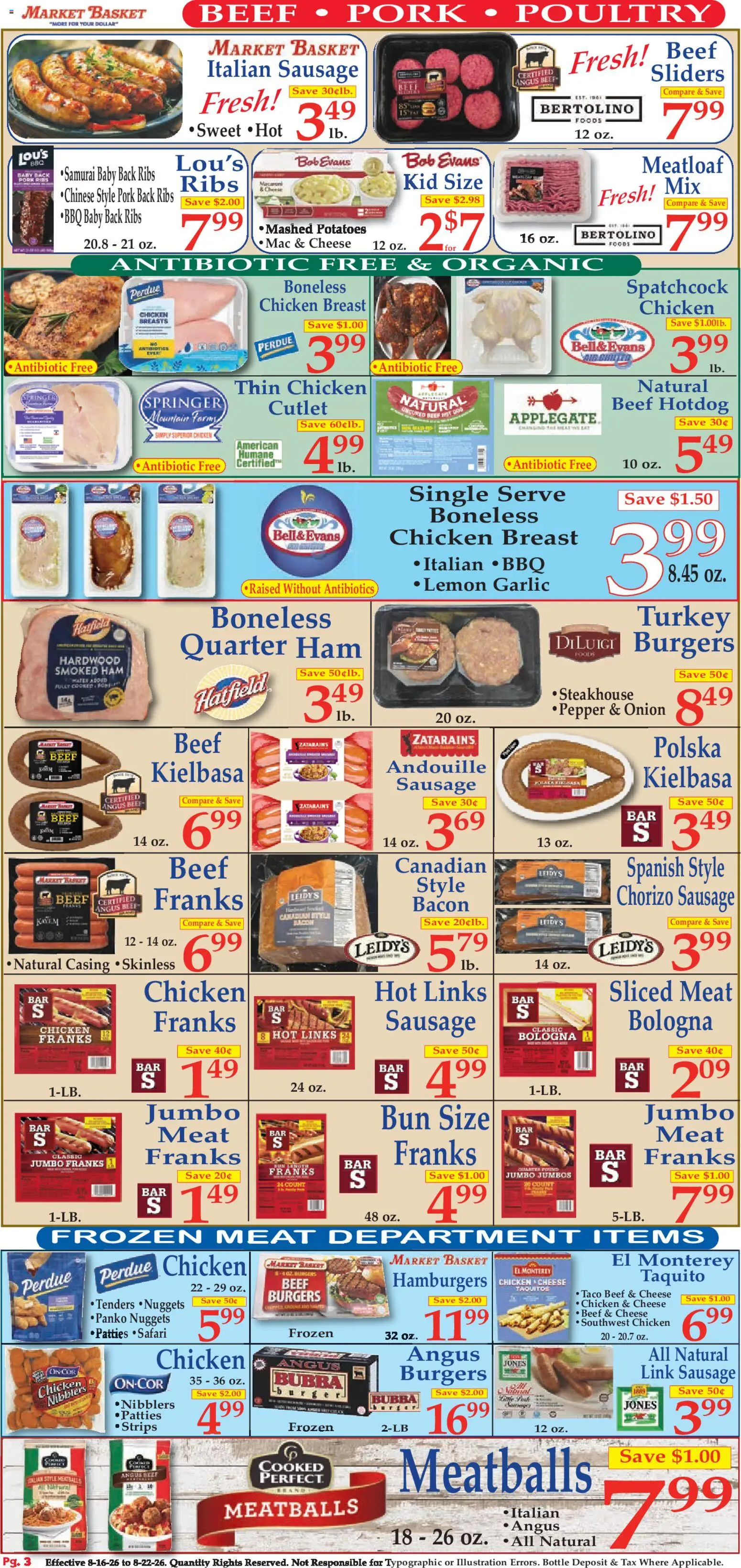 Market Basket Ad - valid from 08/16/2026 | Page: 3 | Products: Basket, Beef, Bacon, Potatoes